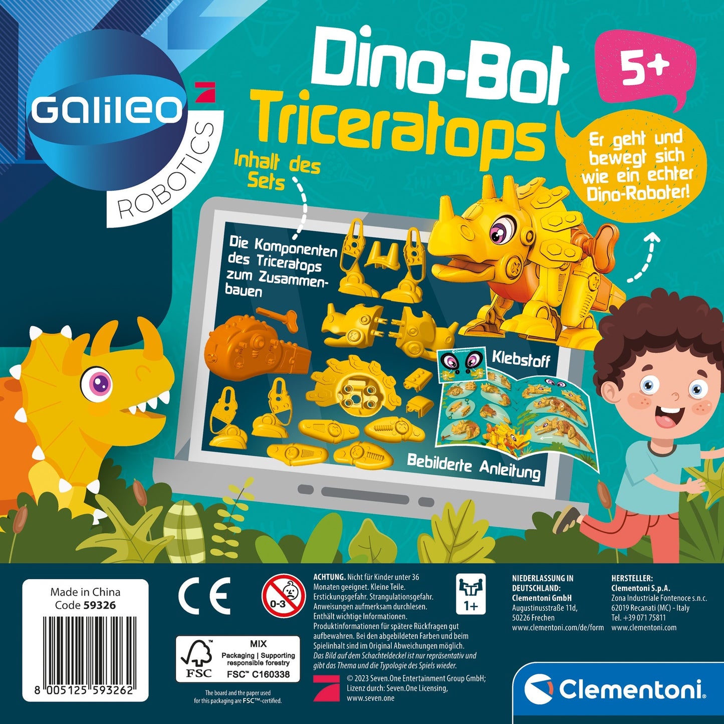 Clementoni Galileo Robotics DinoBot Triceratops