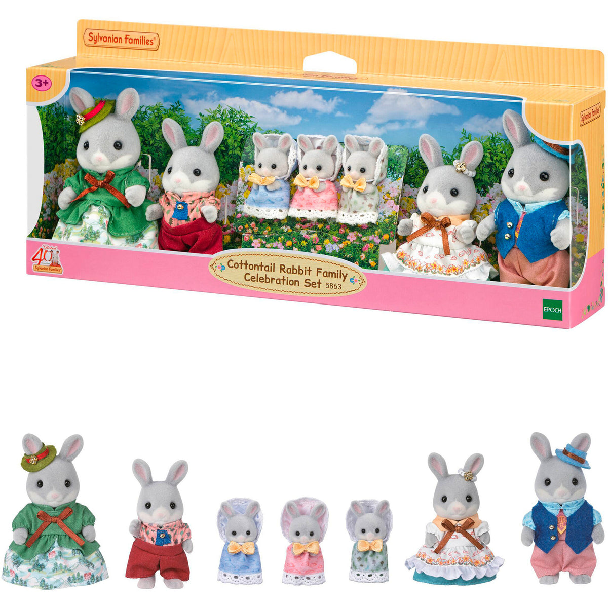 Sylvanian Families - Waldkaninchen Familie Festtagsset, Konstruktionsspielzeug
