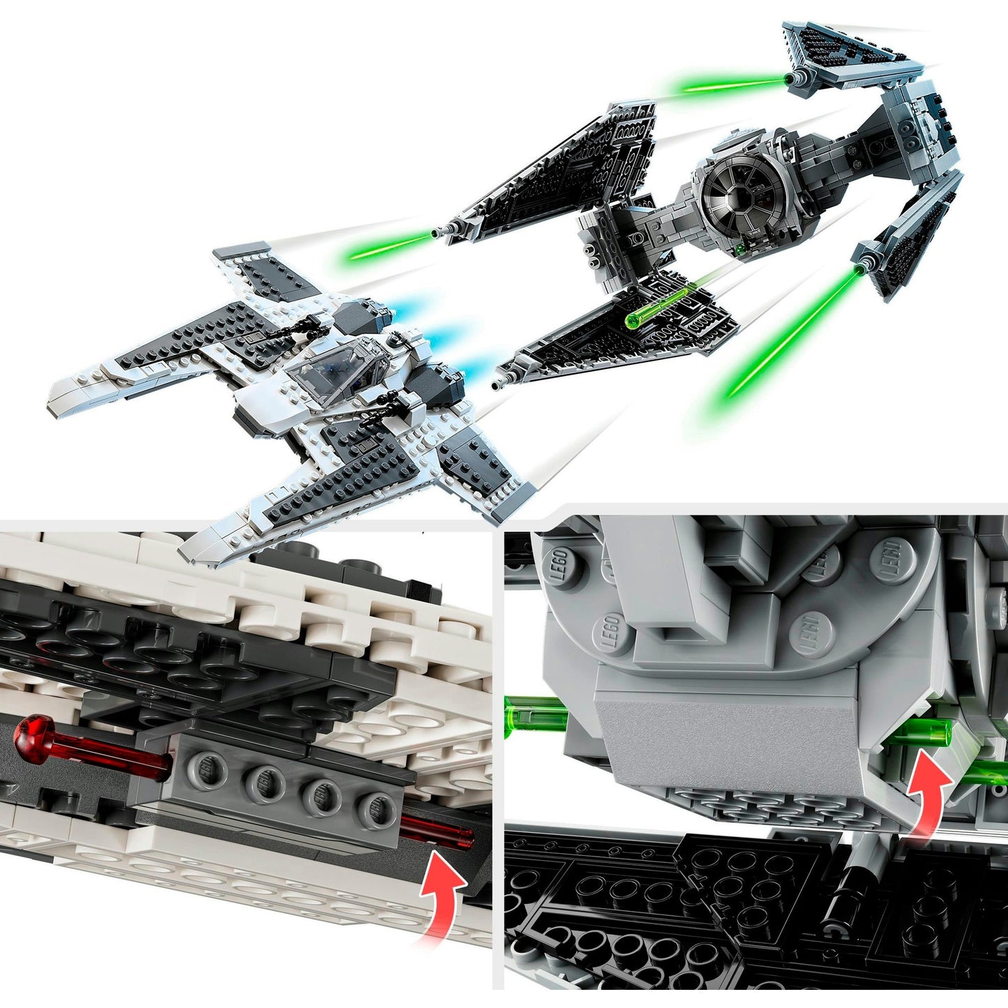 LEGO 75348 Star Wars Mandalorianischer Fang Fighter vs. TIE Interceptor, Konstruktionsspielzeug