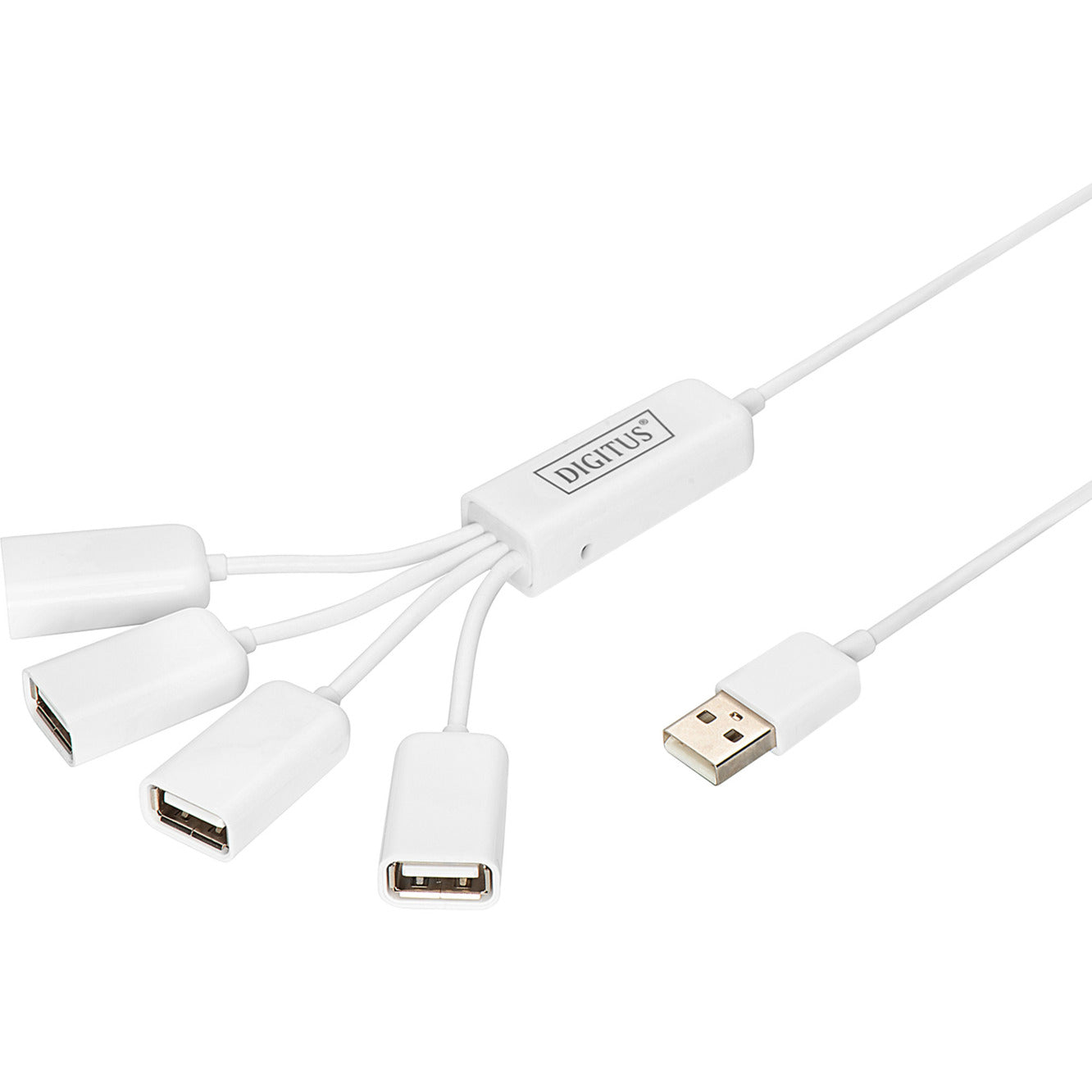 Slim Spider USB-Hub, USB-A 2.0 Stecker > 4x USB-A Buchse