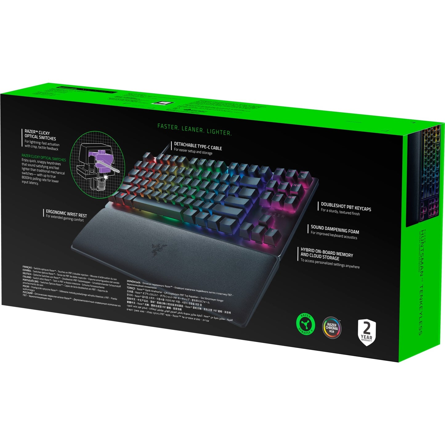 Razer Huntsman V2 TKL (schwarz, DE-Layout, Razer Clicky Optical (Purple))