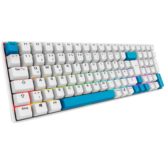 Sharkoon SKILLER SGK50 S2 PBT (weiss, DE-Layout, Gateron G Pro 3.0 Yellow)