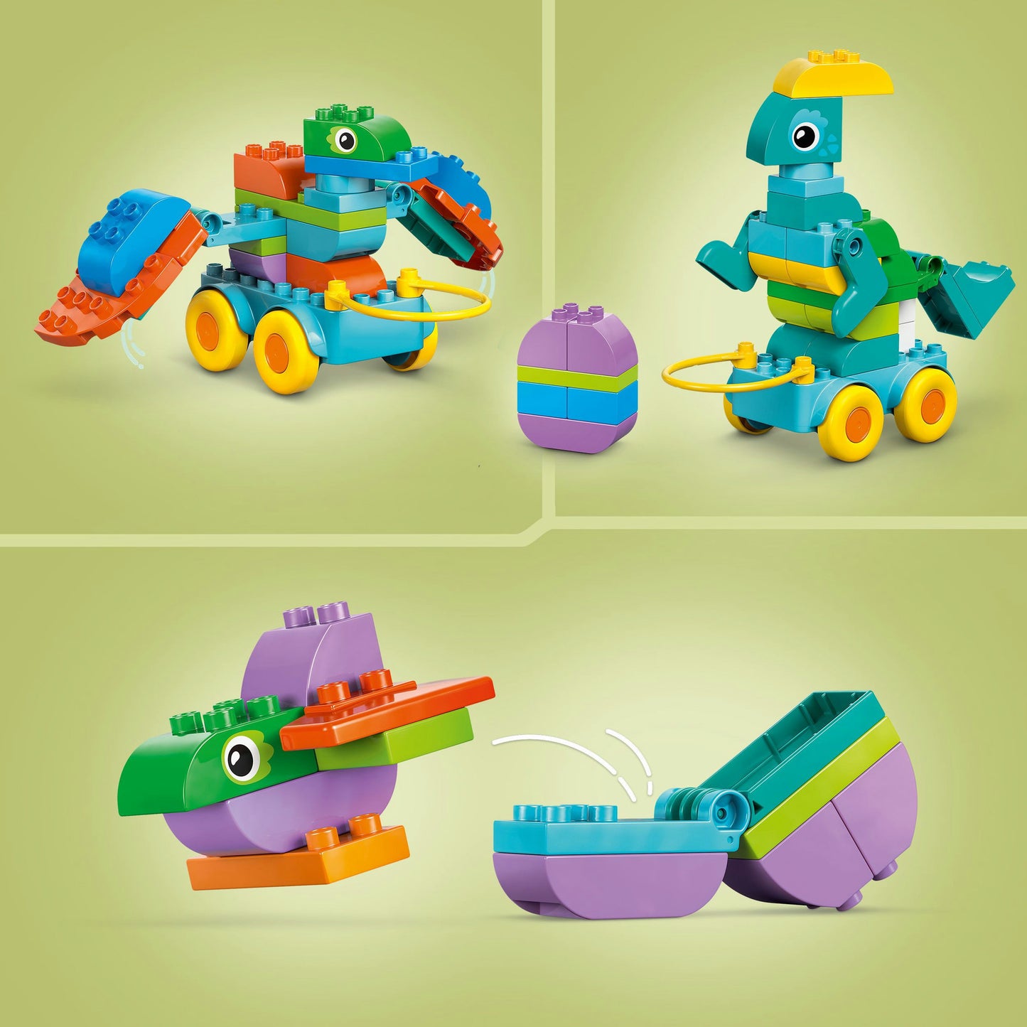 10451 DUPLO Town Dinos auf Rädern 3-in-1-Set, Konstruktionsspielzeug