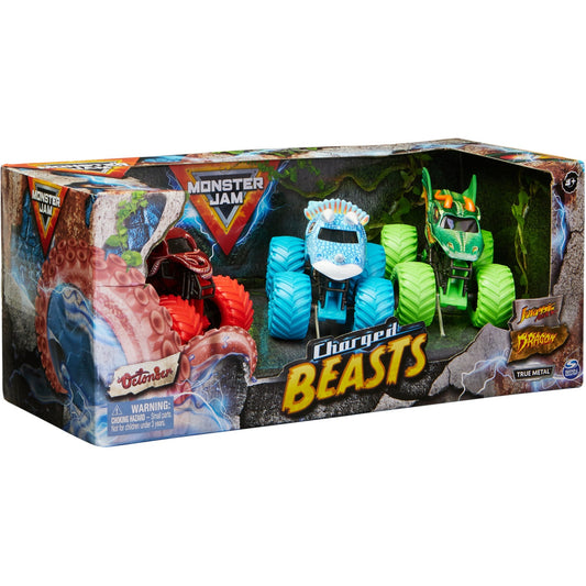 Spin Master Monster Jam Charged Beasts 3er-Pack, Spielfahrzeug