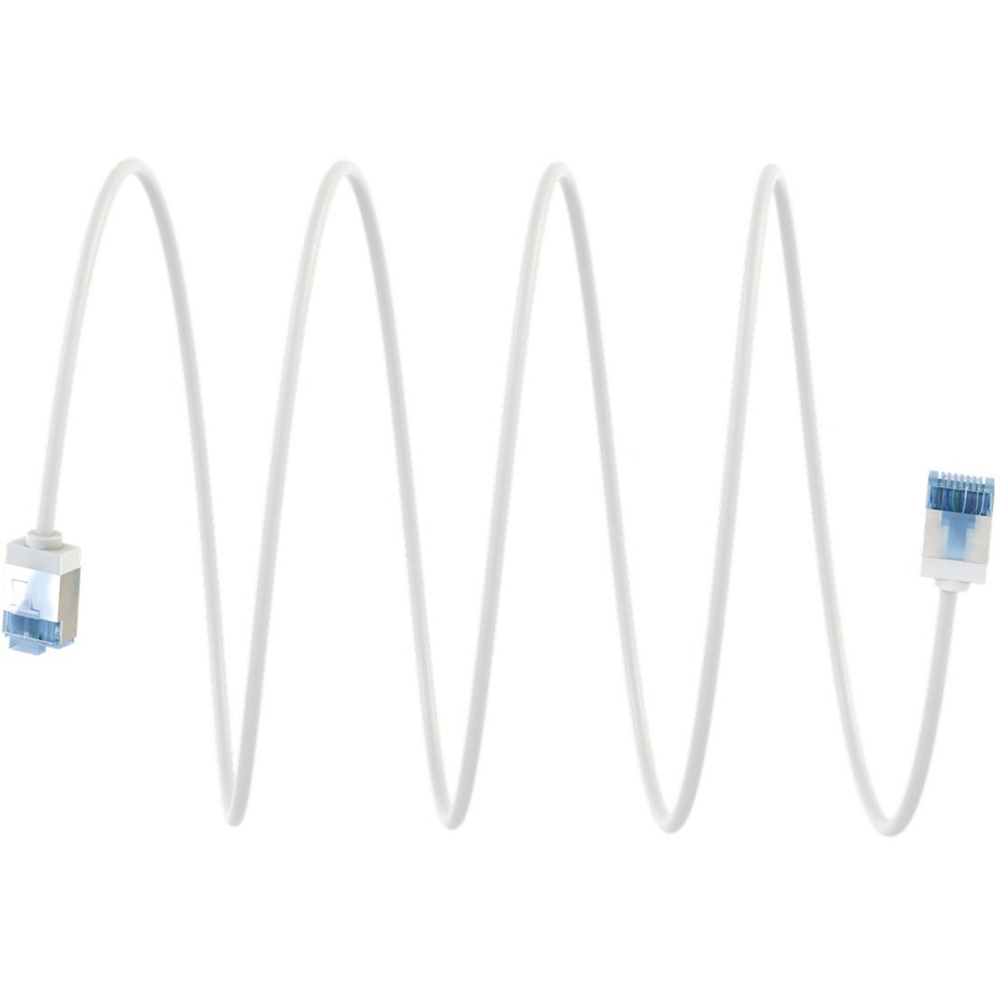 Goobay Ultraflexibles Cat.6a Patchkabel slim, U/FTP (weiss, 5 Meter, extrakurze Stecker)