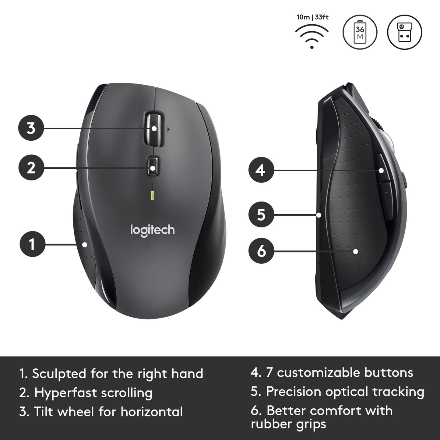 Logitech Wireless Mouse M705 (anthrazit)