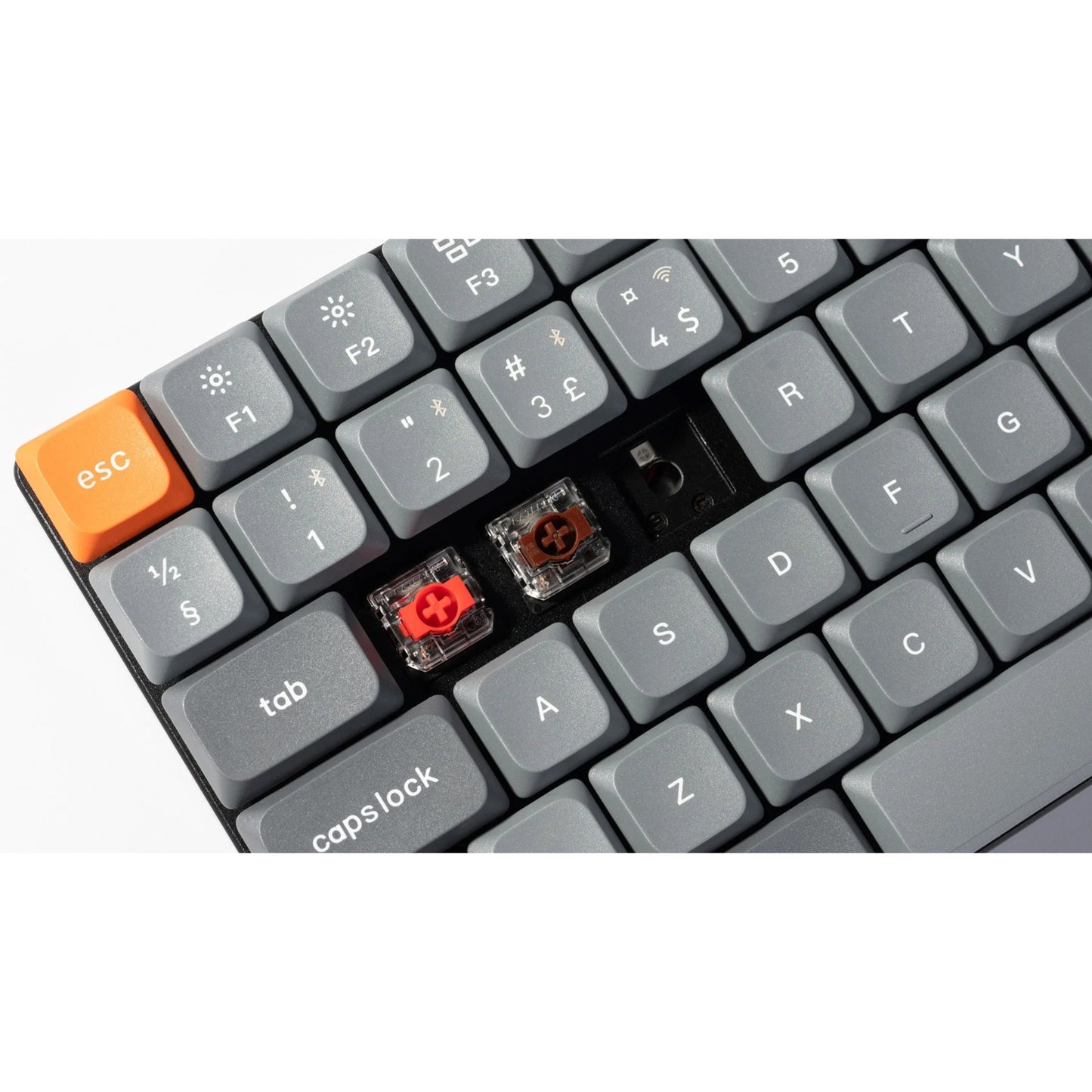 Keychron K3 Max (grau/orange, DE-Layout, Gateron Low Profile 2.0 Mechanical Red, Hot-Swap, Aluminiumrahmen, RGB)