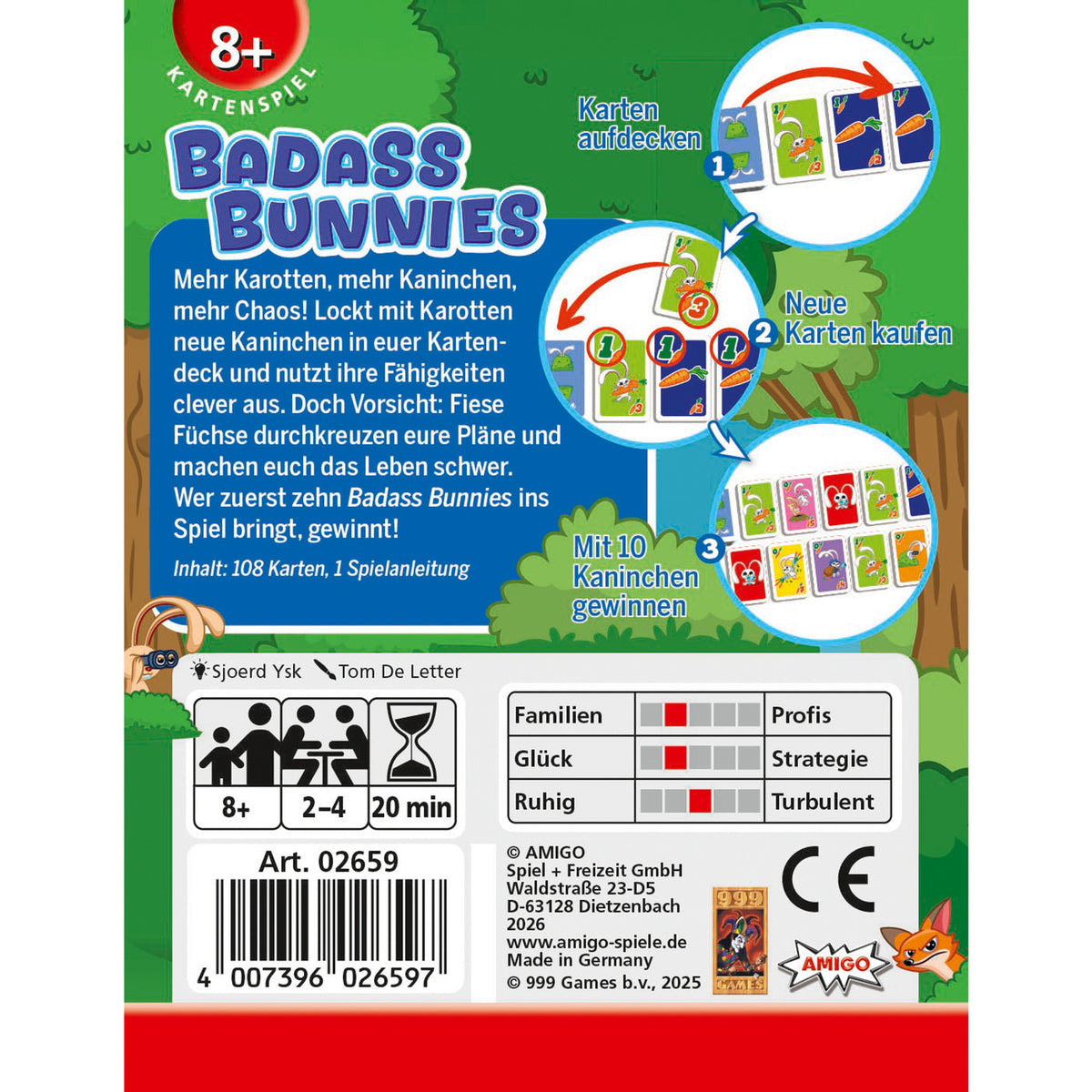 Badass Bunnies, Kartenspiel