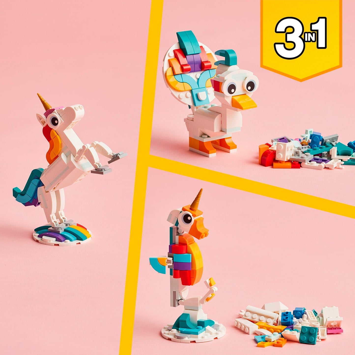 LEGO 31140 Creator 3-in-1 Magisches Einhorn, Konstruktionsspielzeug