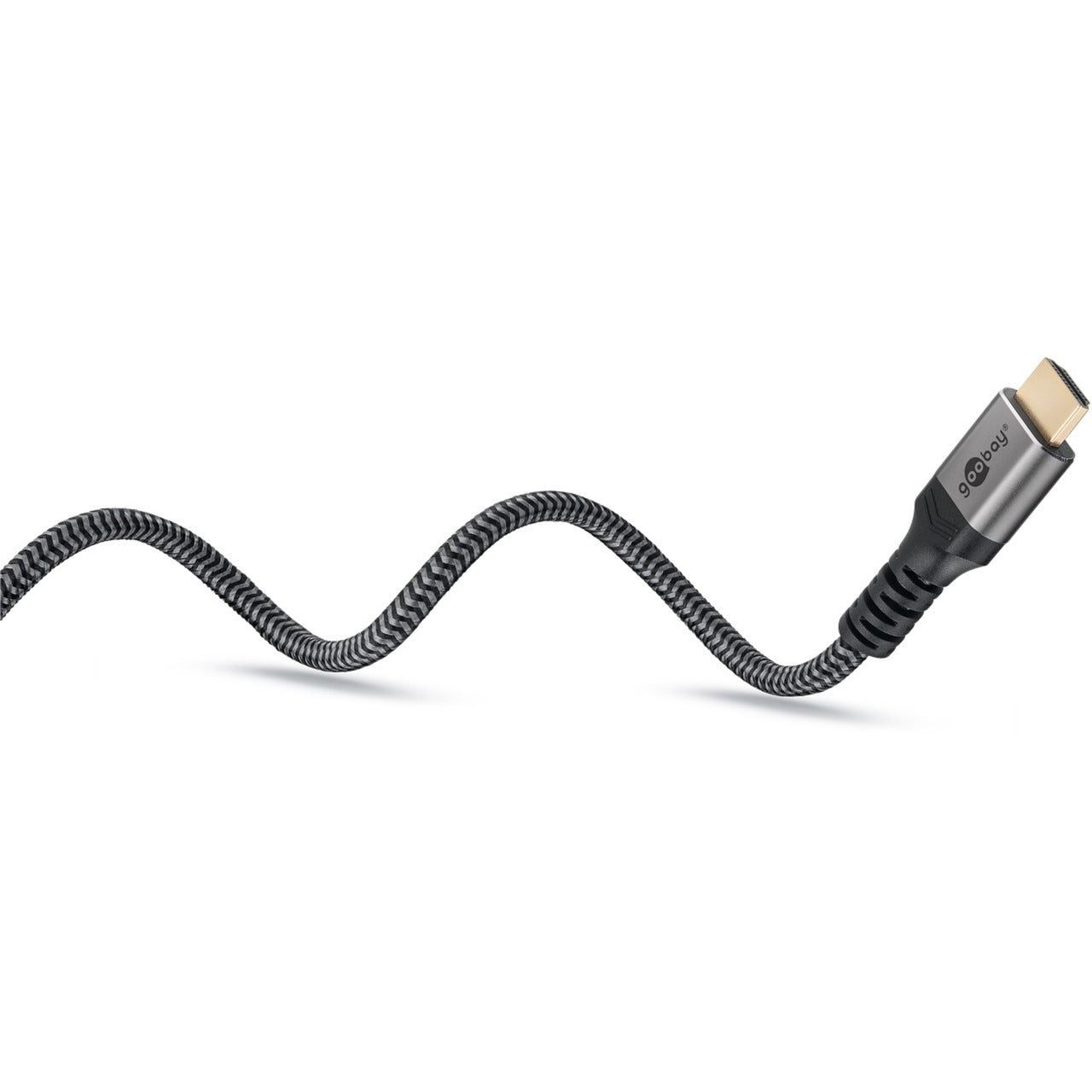 Goobay Plus High-Speed-HDMI-Kabel mit Ethernet, 4K @ 60Hz (grau, 1 Meter)