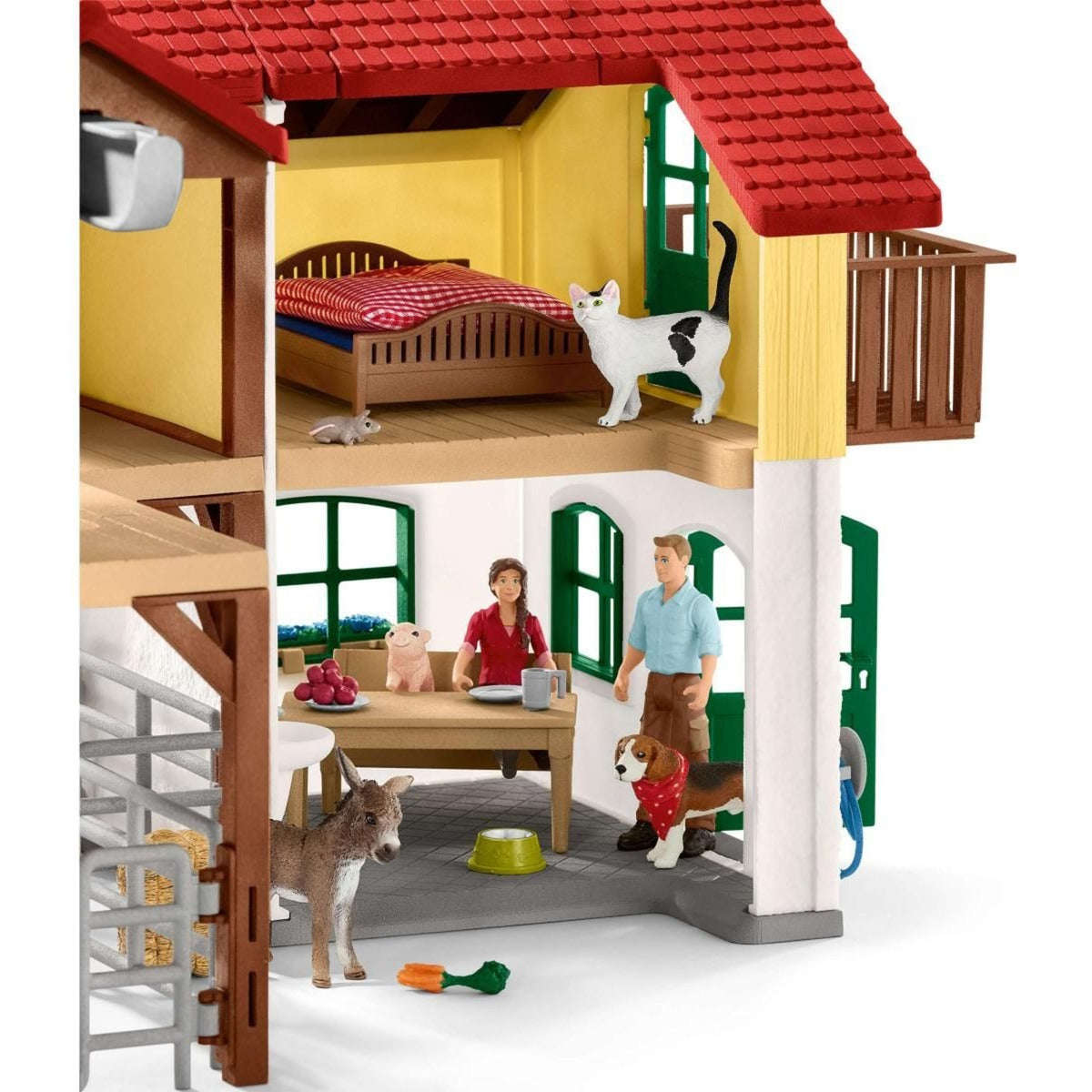 Schleich Farm World Bauernhaus mit Stall und Tieren