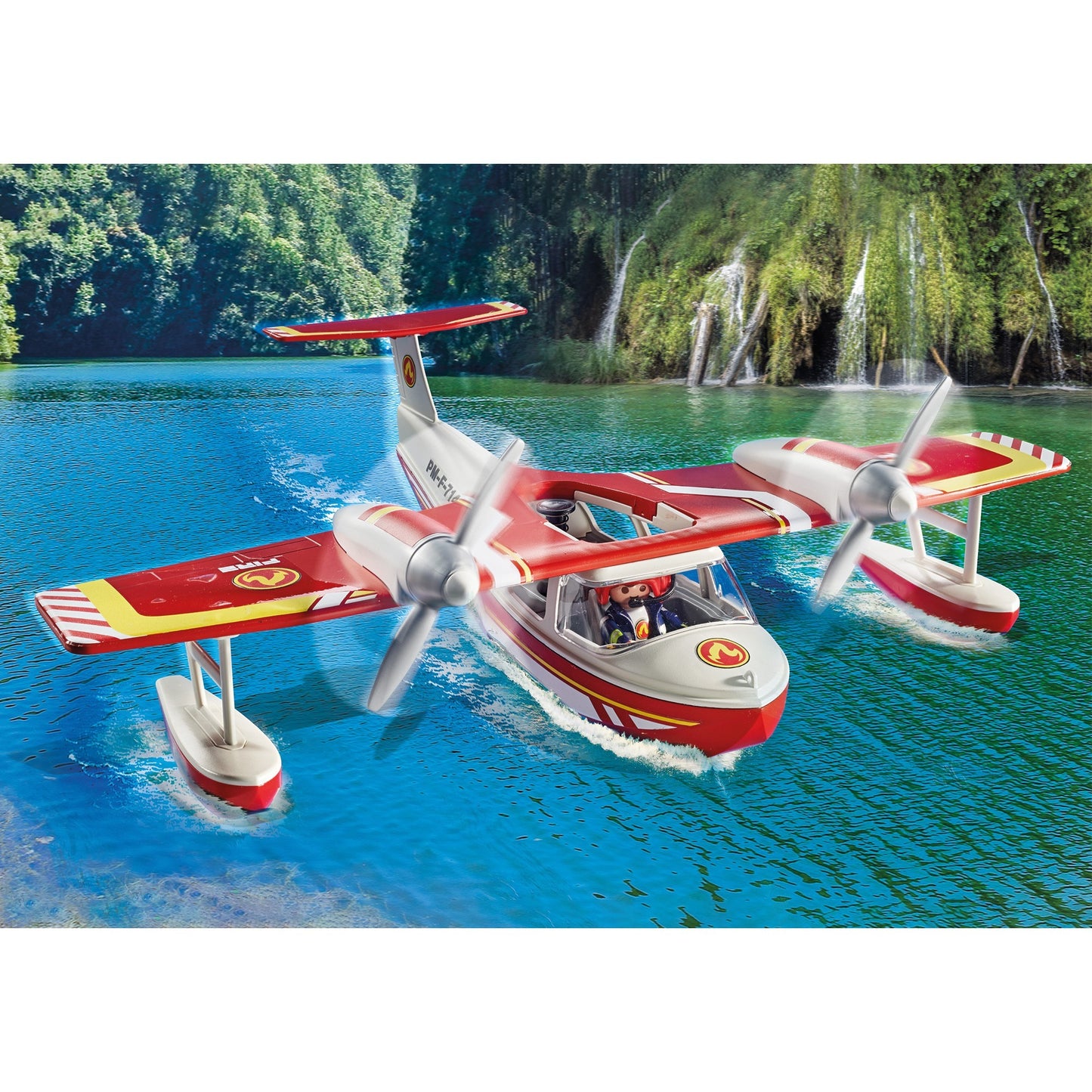 PLAYMOBIL 71463 City Action Feuerwehrflugzeug mit Löschfunktion, Konstruktionsspielzeug