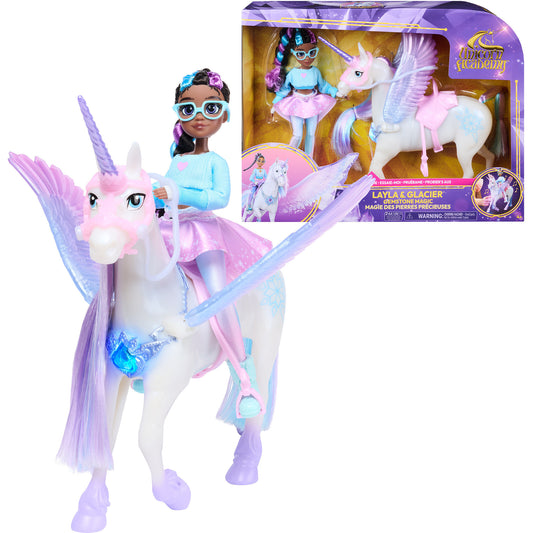 Unicorn Academy - Edelsteinmagie Layla und Interaktives Einhorn Glacier , Spielfigur