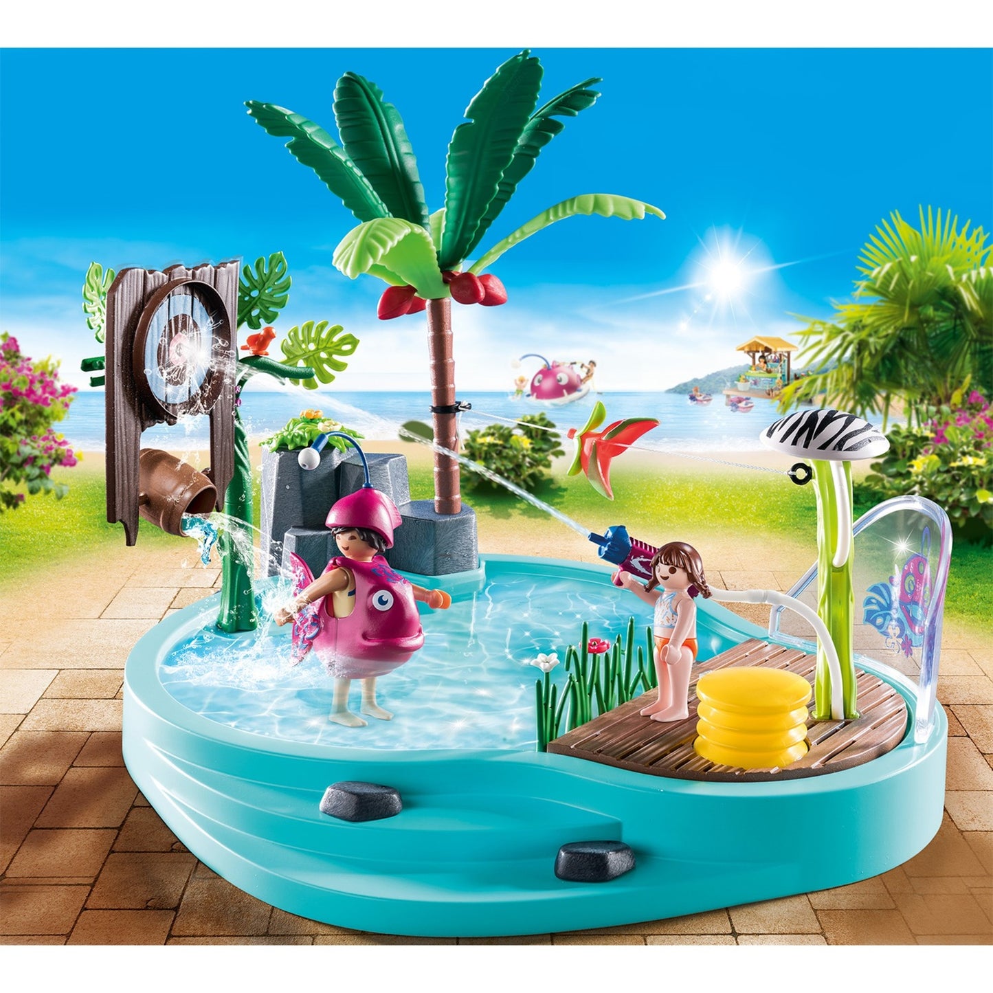 PLAYMOBIL 70610 Family Fun Spaßbecken mit Wasserspritze, Konstruktionsspielzeug