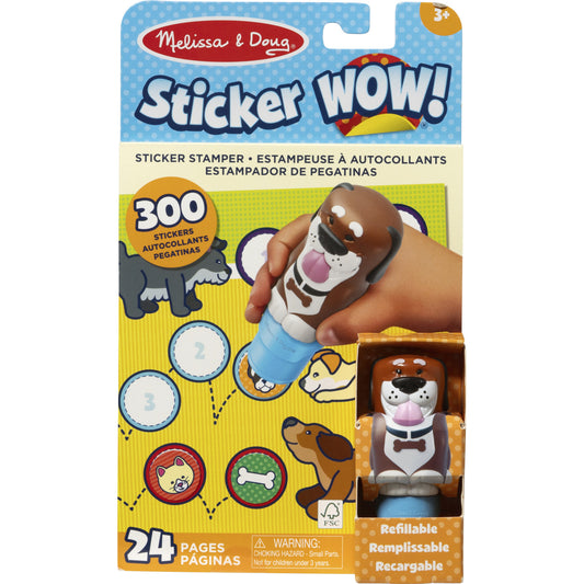 Melissa & Doug - Sticker WOW! Hund Aufkleberstempel & Block, Basteln