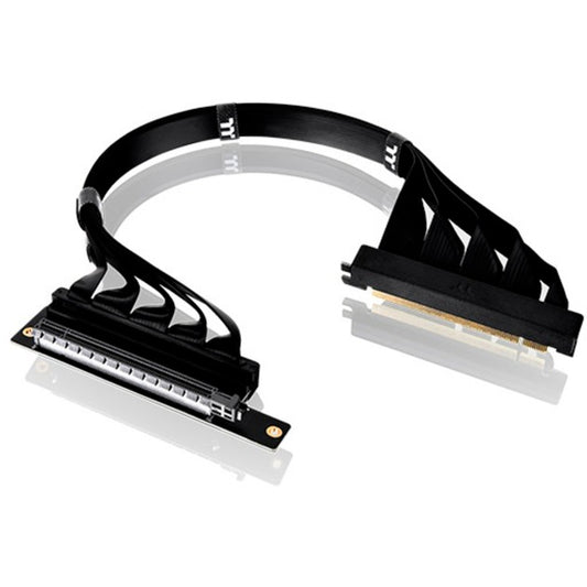 Thermaltake PCI-E 4.0 Dual 90° Riser Cable (schwarz, 40cm)