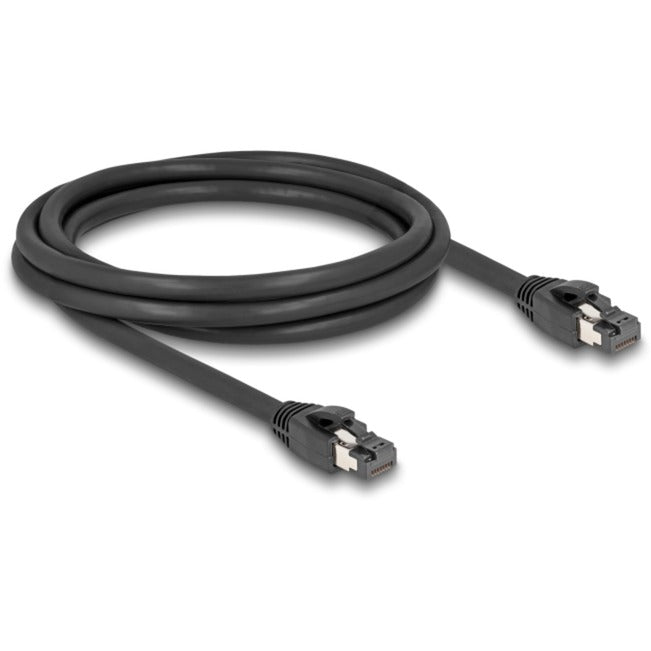 DeLOCK Netzwerkkabel RJ-45 Cat.8.1 S/FTP, bis 40 Gbps (schwarz, 2 Meter)