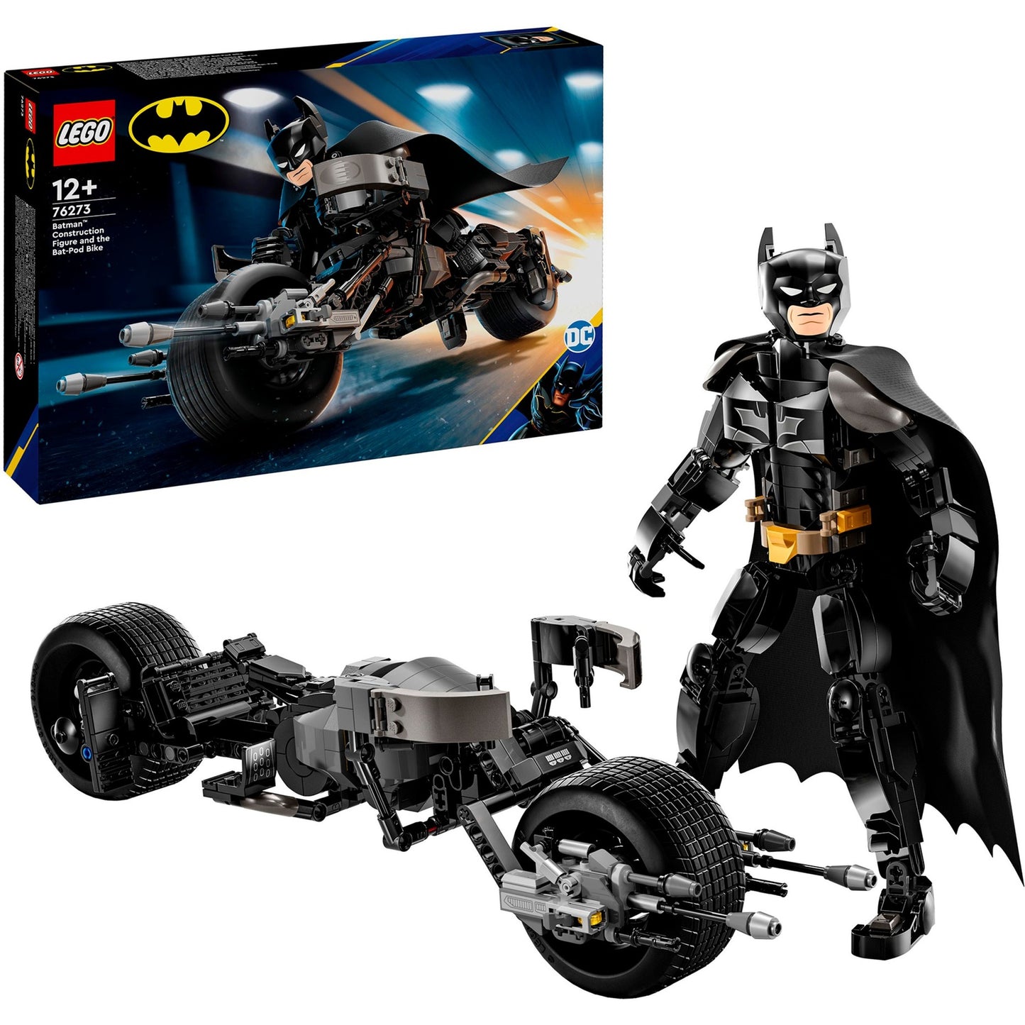 LEGO 76273 DC Super Heroes Batman Baufigur mit Batpod, Konstruktionsspielzeug