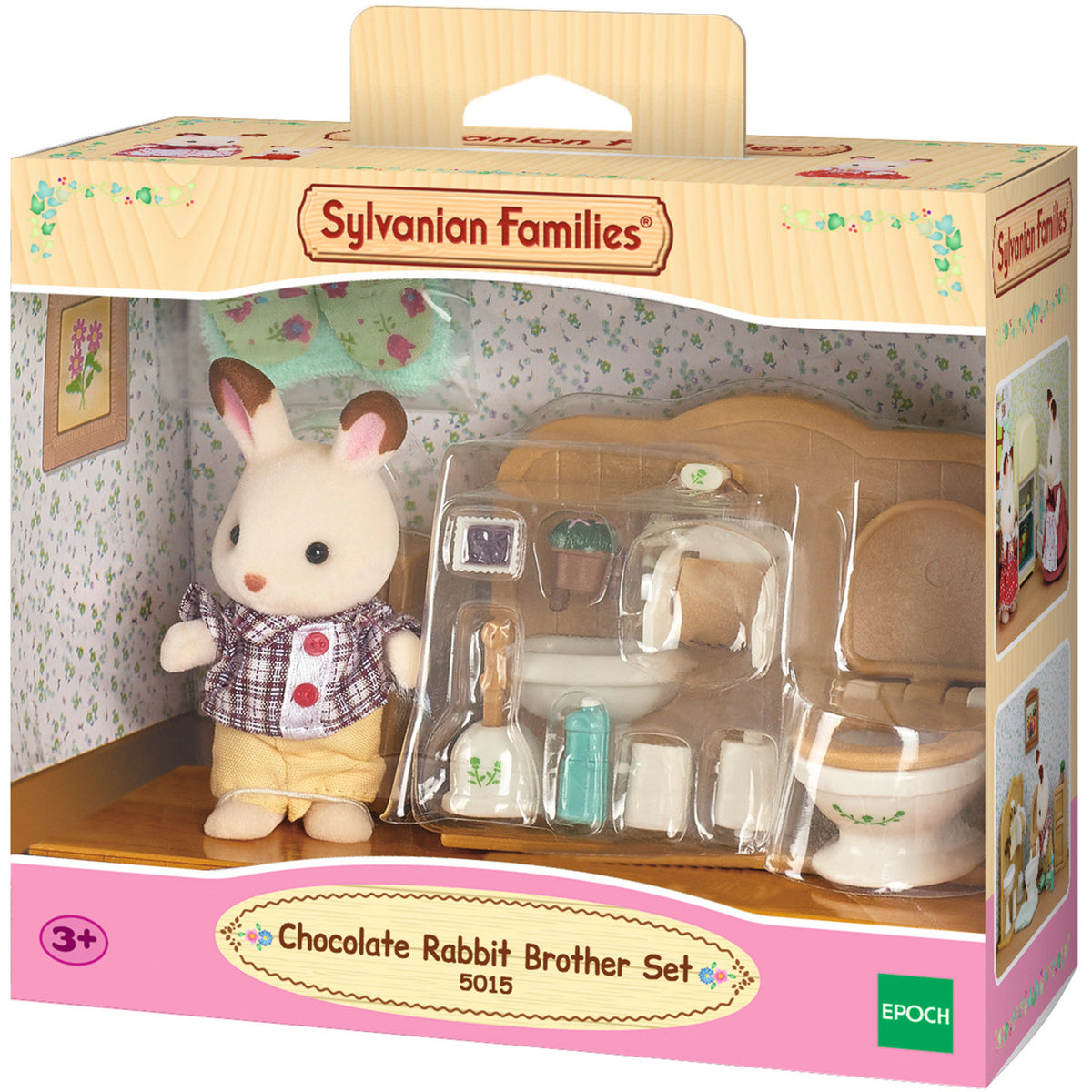 Sylvanian Families - Schokoladenhasen Bruder Badezimmer Set, Konstruktionsspielzeug