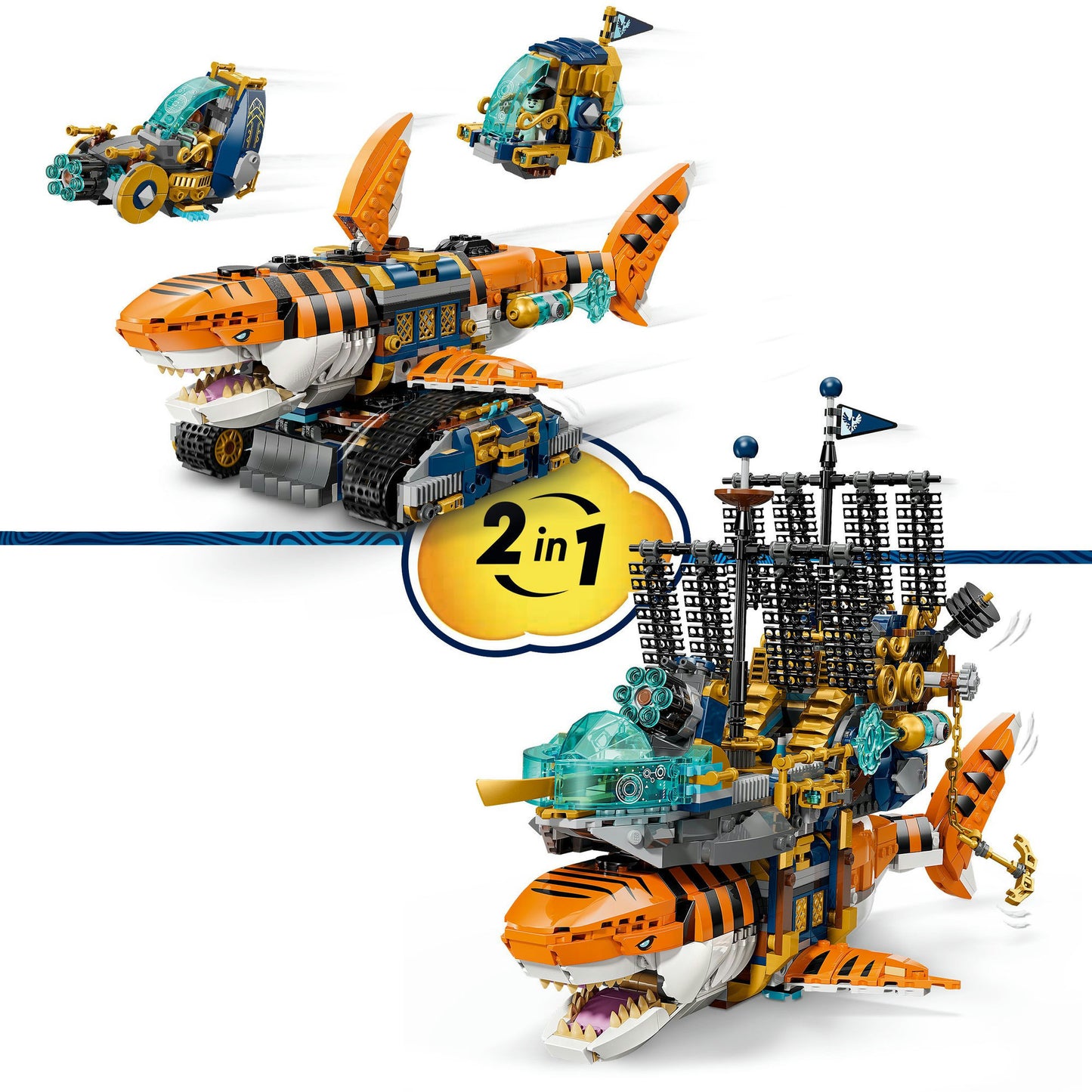 71515 DREAMZzz Tigerhai-Fahrzeug, Konstruktionsspielzeug