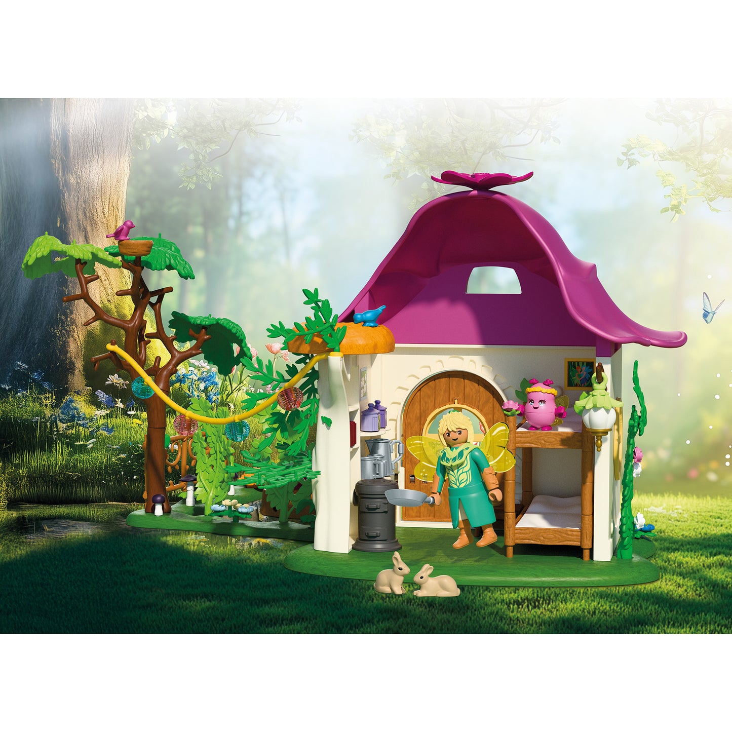 71838 Magic Unicorns:Feenzuhause mit Goldeinhorn und Stall, Konstruktionsspielzeug