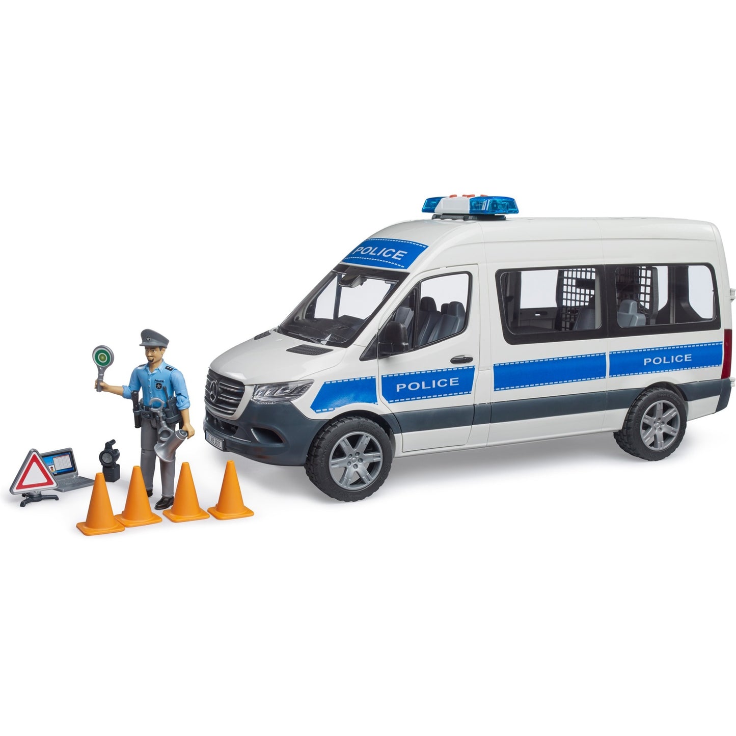 bruder MB Sprinter Polizei Einsatzfahrzeug mit Light & Sound Modul, Modellfahrzeug