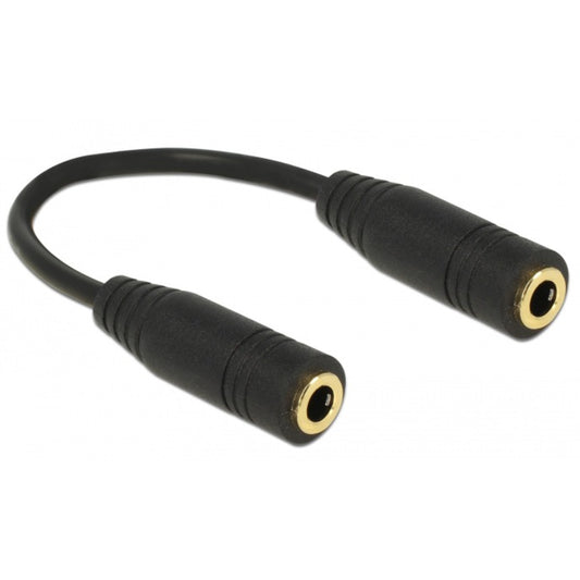 DeLOCK Adapter Klinke 3,5mm 4Pin (Buchse) > 3,5mm 4Pin (Buchse) (schwarz, 13cm)