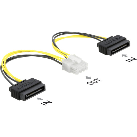 Stromkabel 2 x SATA 15 Pin Stecker zu 8 Pin EPS, Stromversorgung
