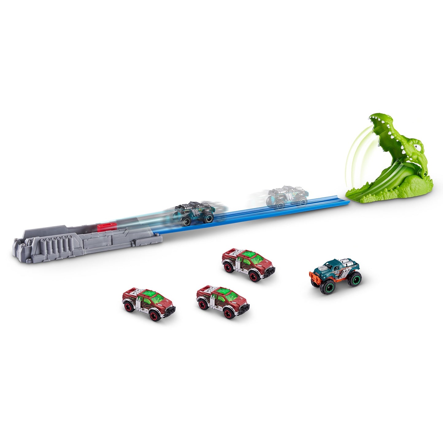 Metal Machines - Spielset Krokodilangriff Rennbahn + Auto