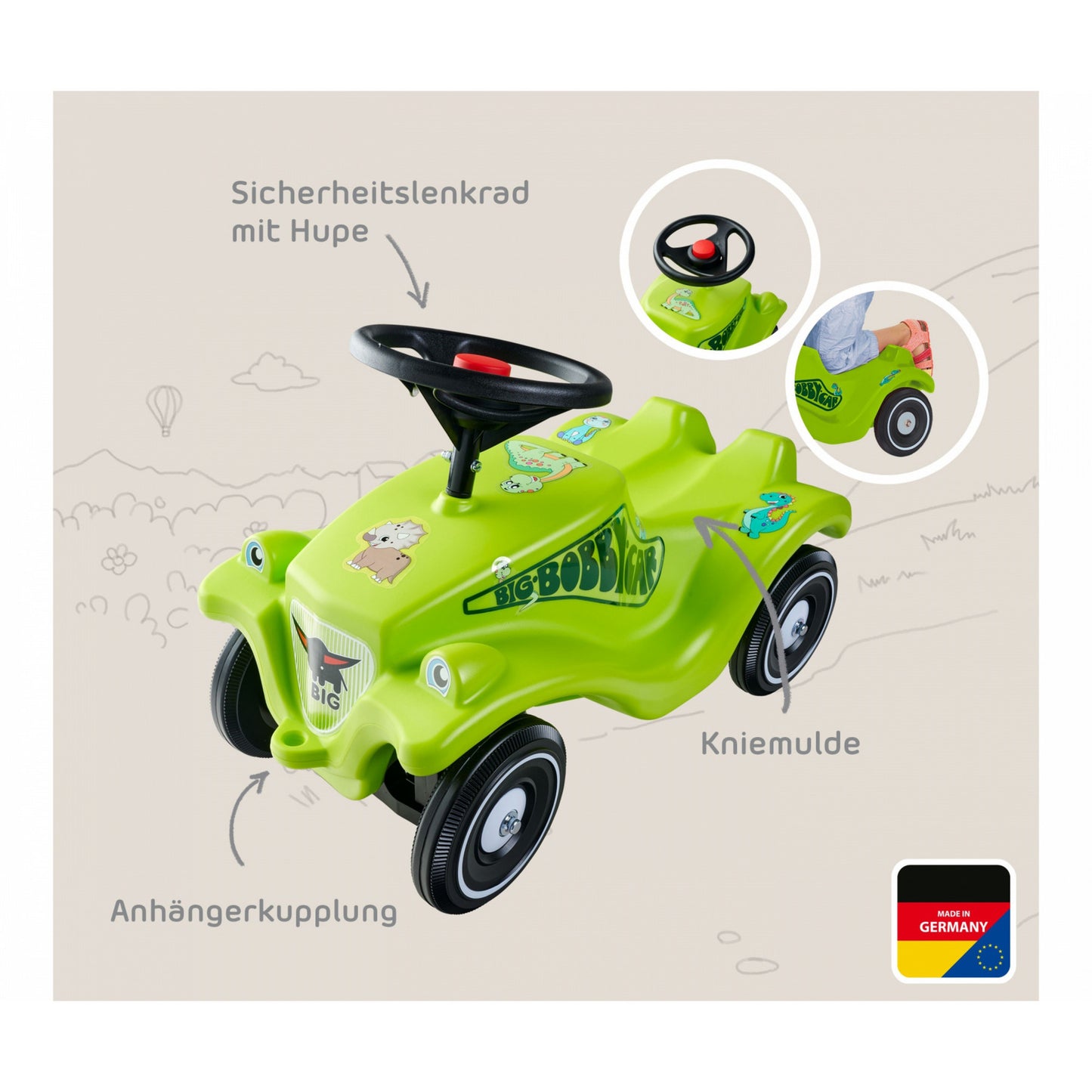 Bobby Car Classic Dino, Rutscher