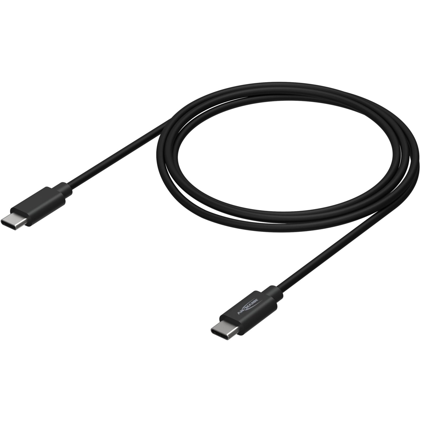 Ansmann USB 3.2 Gen 1 Kabel, USB-C Stecker > USB-C Stecker (schwarz, 2 Meter, Laden mit bis zu 60 Watt)