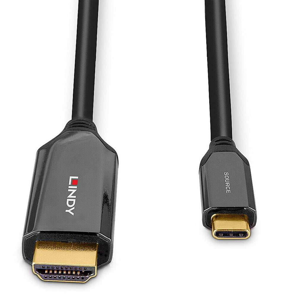 Lindy USB Adapterkabel, USB-C Stecker > HDMI 8K Stecker (schwarz, 2 Meter, 8K 60Hz, + HDR)