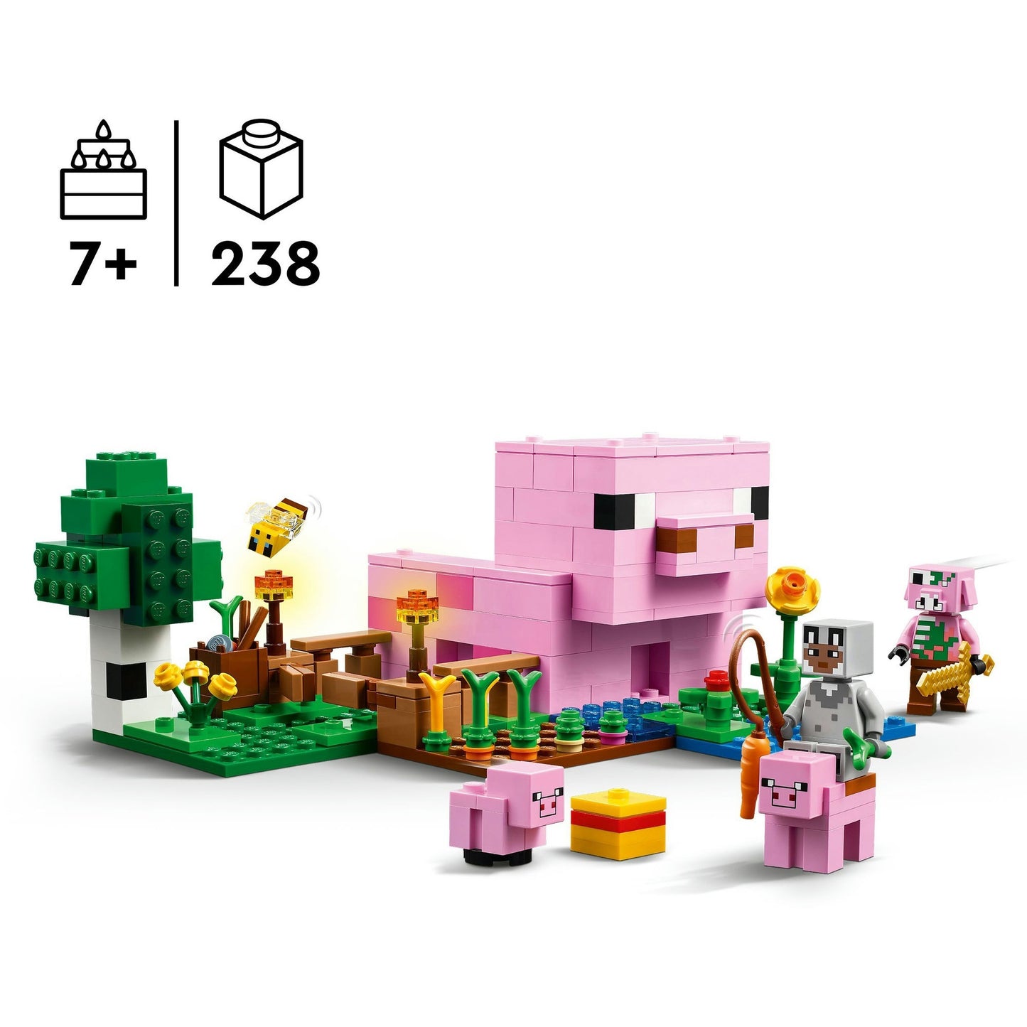 21268 Minecraft Das Babyschwein-Haus, Konstruktionsspielzeug