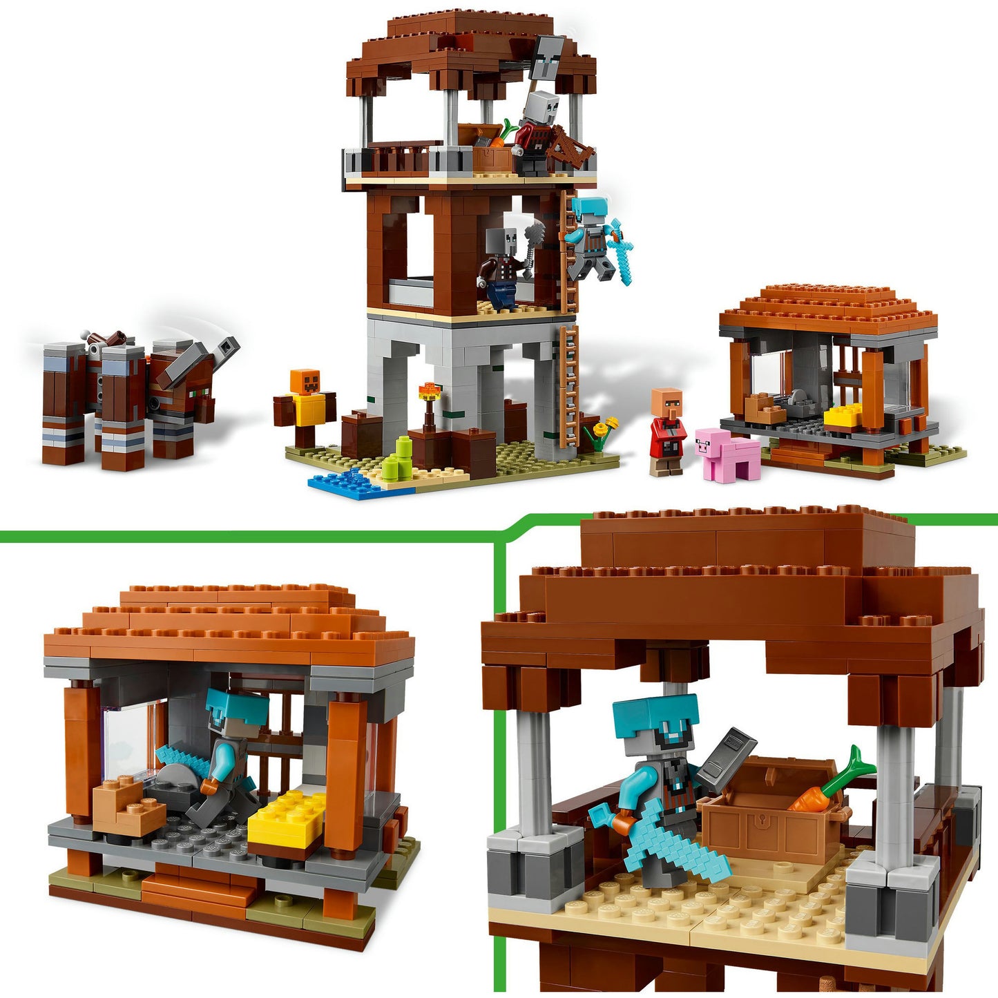 21278 Minecraft Ein Verwüster am Plünderer-Aussenposten, Konstruktionsspielzeug