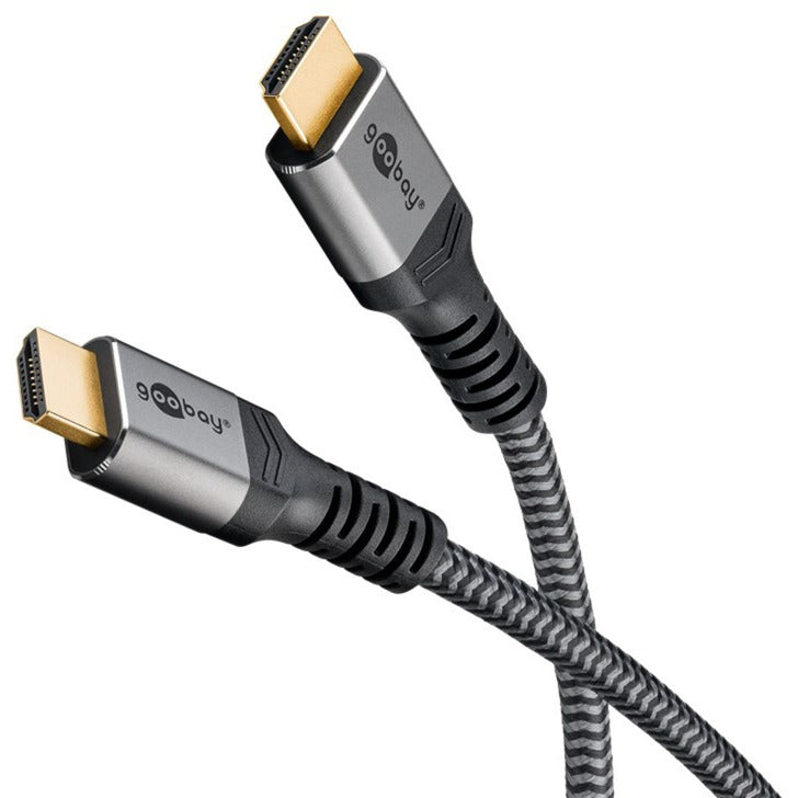 Goobay Plus High-Speed-HDMI-Kabel mit Ethernet, 4K @ 60Hz (grau, 1 Meter)