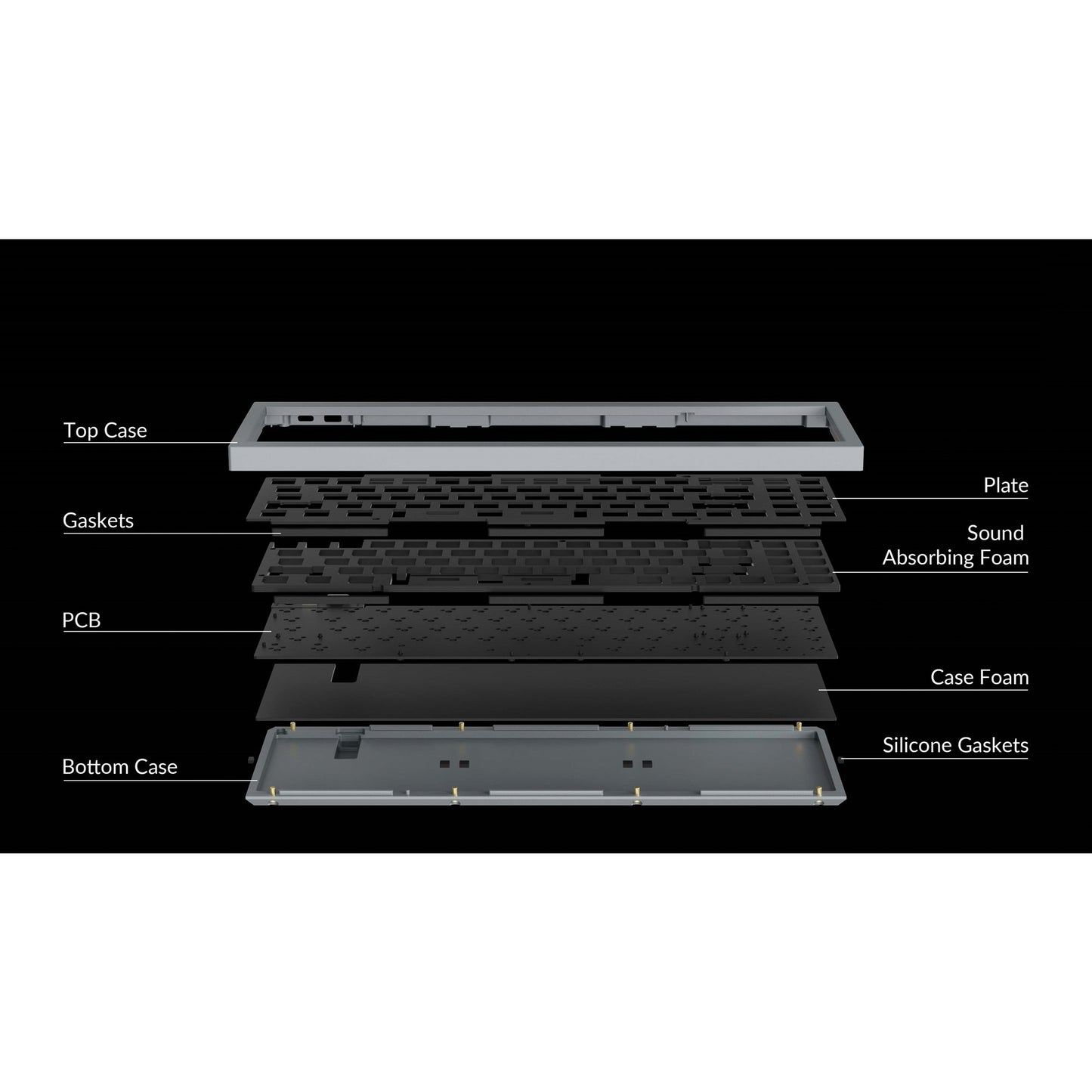 Keychron Q7 Barebone ISO (grau, Hot-Swap, Aluminiumrahmen, RGB)