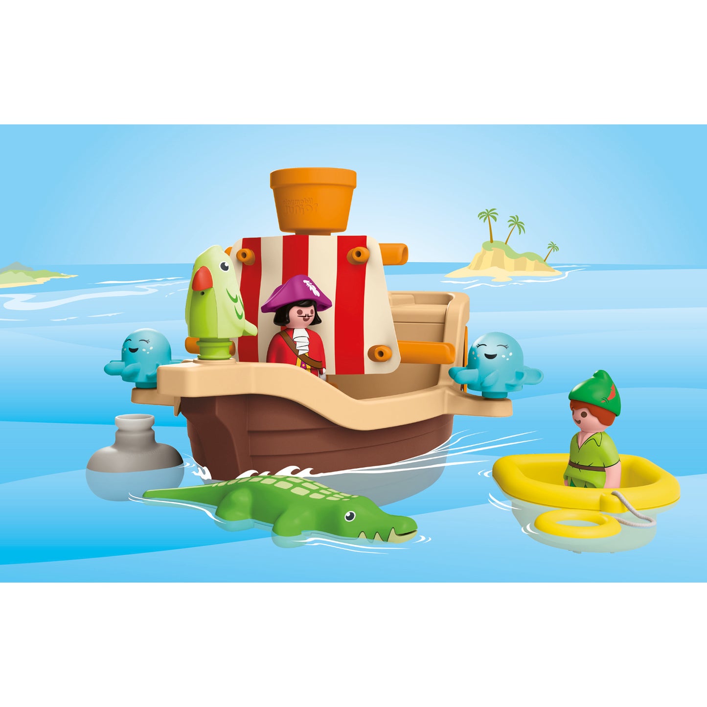71769 Junior & Disney: Peter Pans Piratenschiff mit Wasserspritzspass, Konstruktionsspielzeug