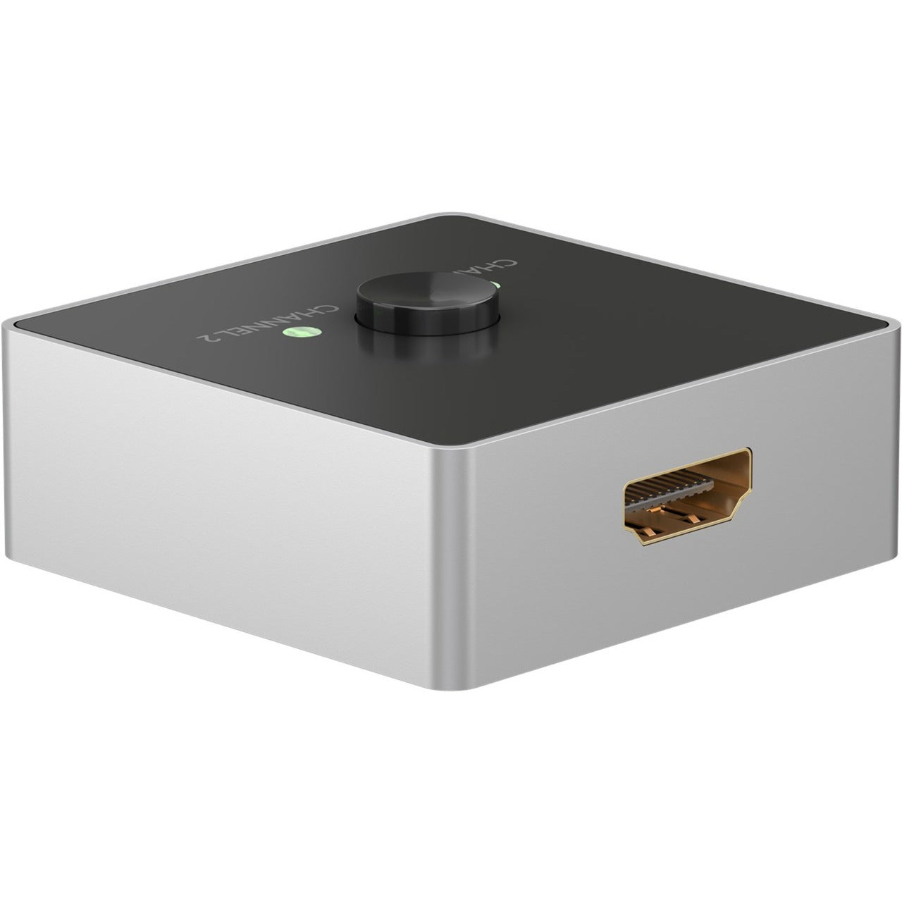 Goobay Manuelle HDMI-Umschaltbox 2 auf 1 (4K @ 60Hz), HDMI Switch (schwarz/silber)