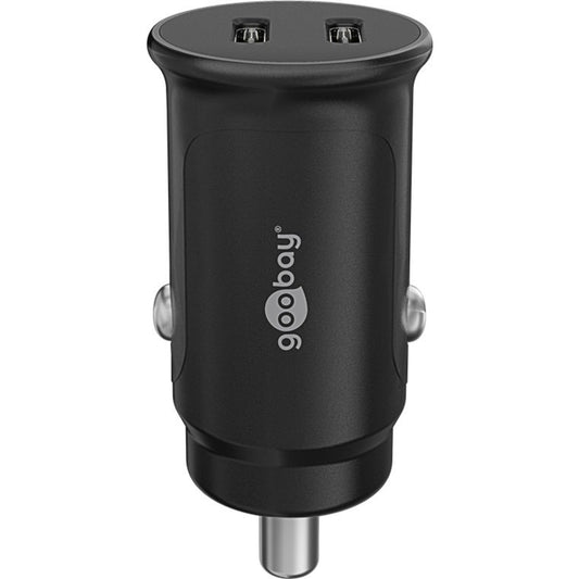 Goobay Dual-USB-C Auto-Schnellladegerät 30 Watt (schwarz, 2x USB-C, Power Delivery, 12 / 24 Volt)