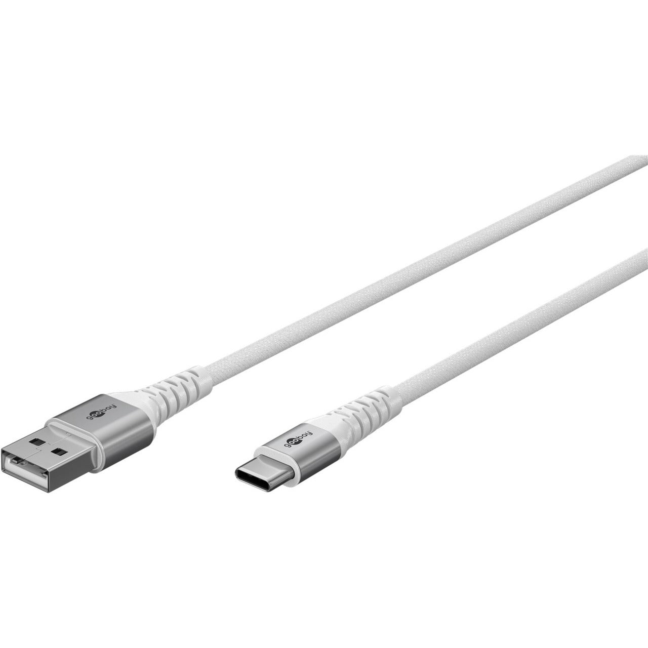 Supersoftes USB 2.0 Textilkabel, USB-A Stecker > USB-C Stecker