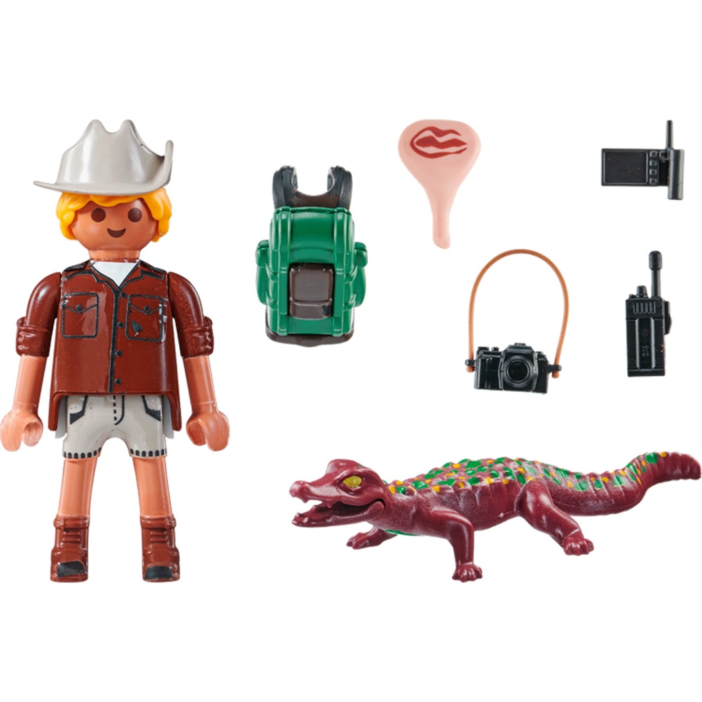 PLAYMOBIL 71168 specialPLUS Forscher mit jungem Kaiman, Konstruktionsspielzeug