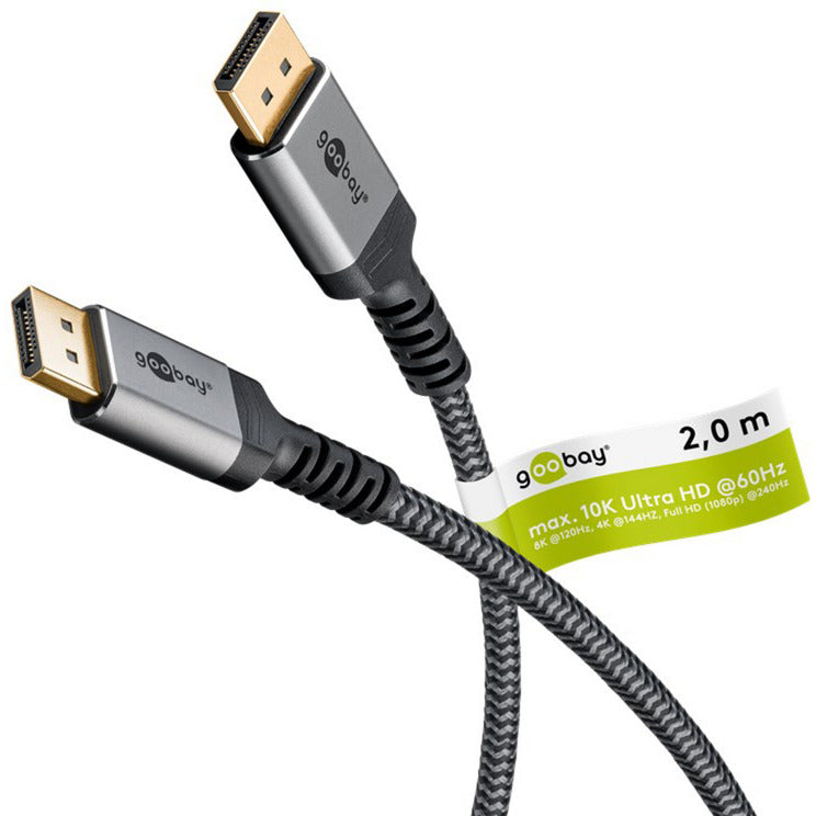 Plus DisplayPort 2.0/2.1 Kabel, 8K @ 144Hz, 54 Gbit/s
