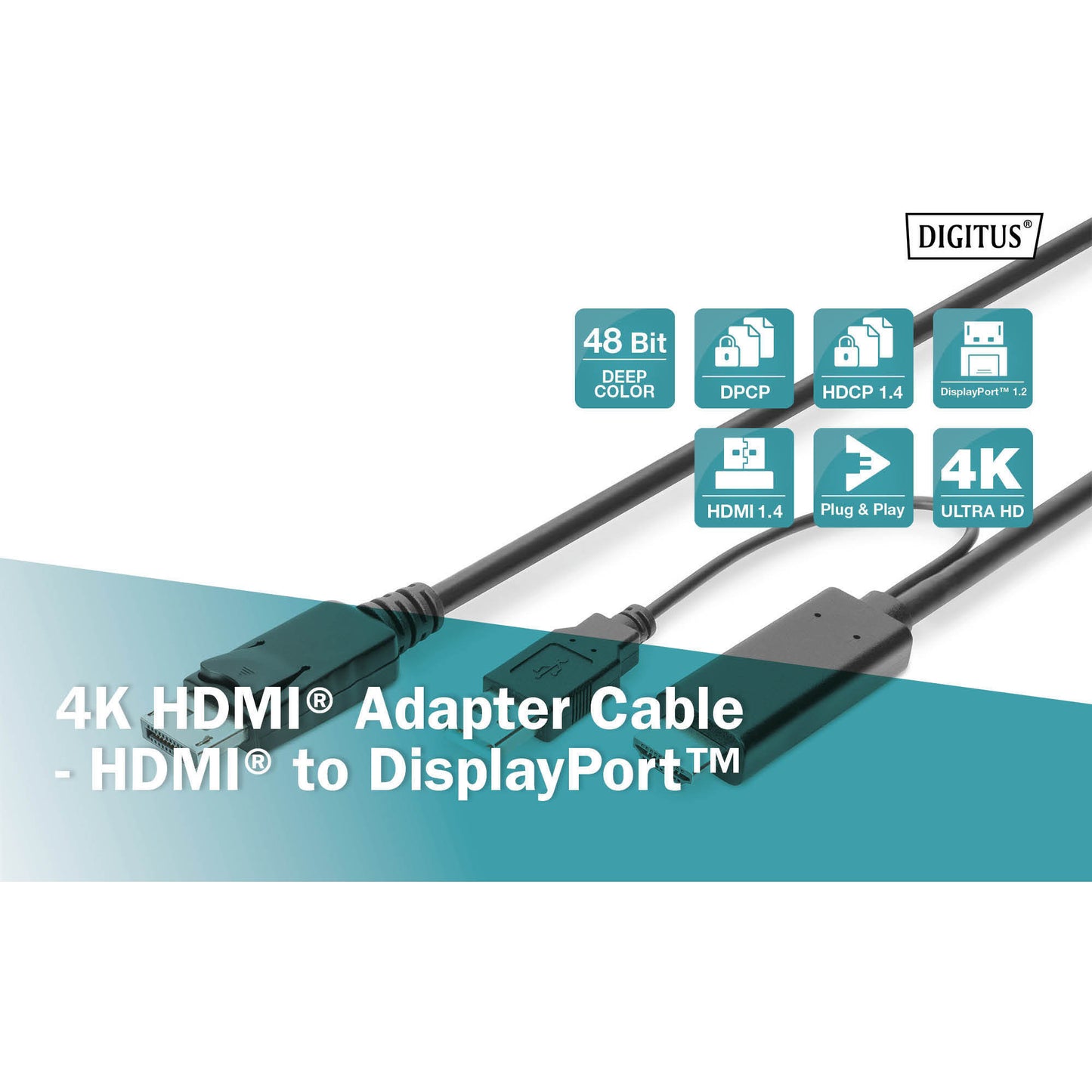 Adapterkabel HDMI > Displayport, UHD 4K