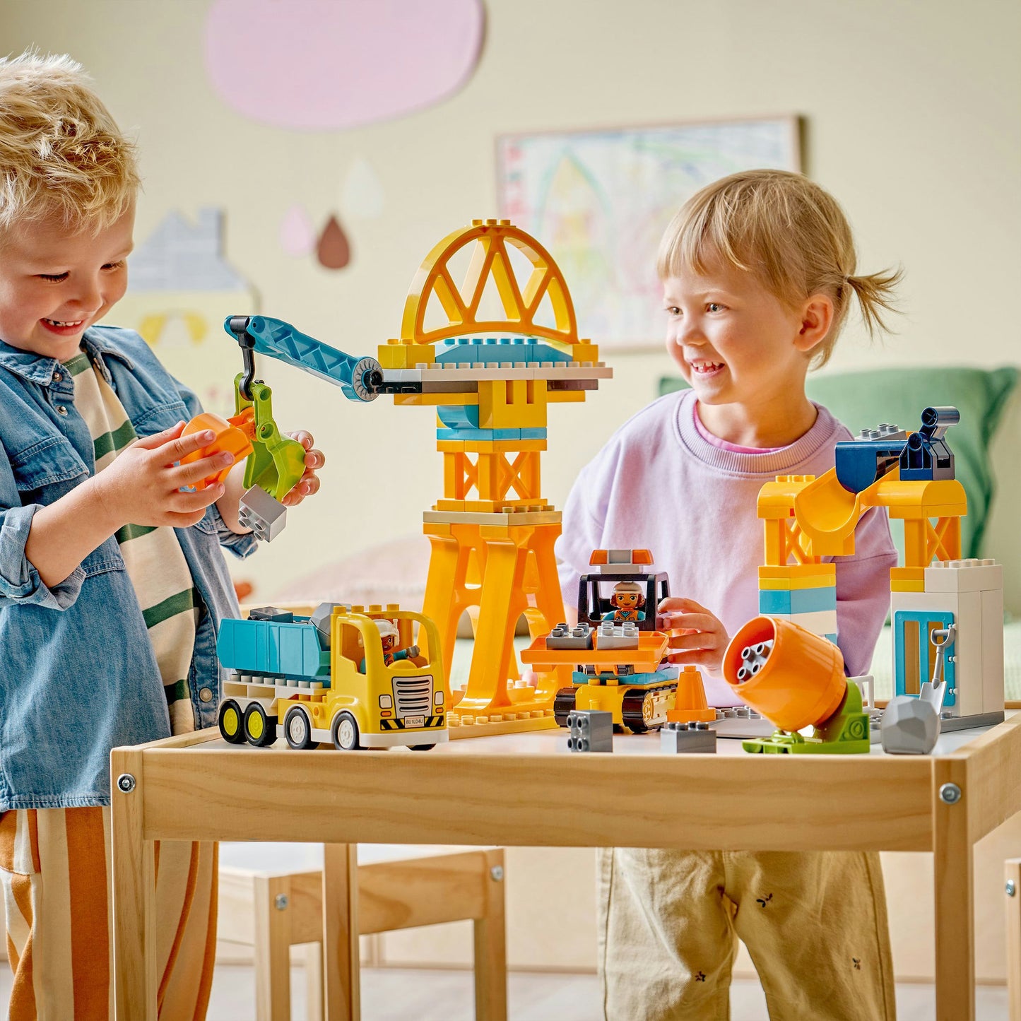 10476 DUPLO Town Baustelle mit Baufahrzeugen - 3-in-1-Set, Konstruktionsspielzeug