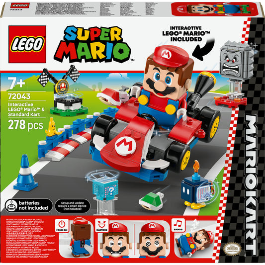72043 Super Mario - Mario Kart: Interaktiver LEGO Mario & Standard-Kart, Konstruktionsspielzeug