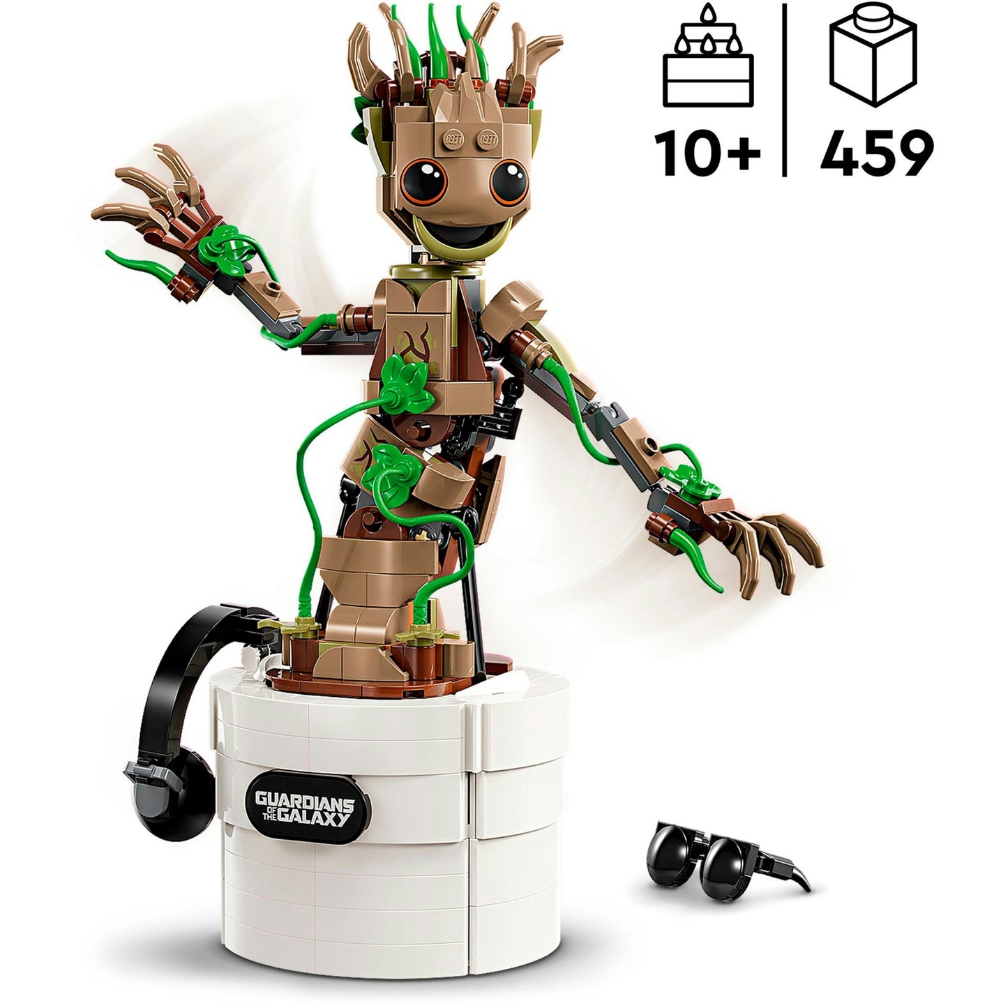 LEGO 76297 Marvel Super Heroes Tanzender Groot, Konstruktionsspielzeug