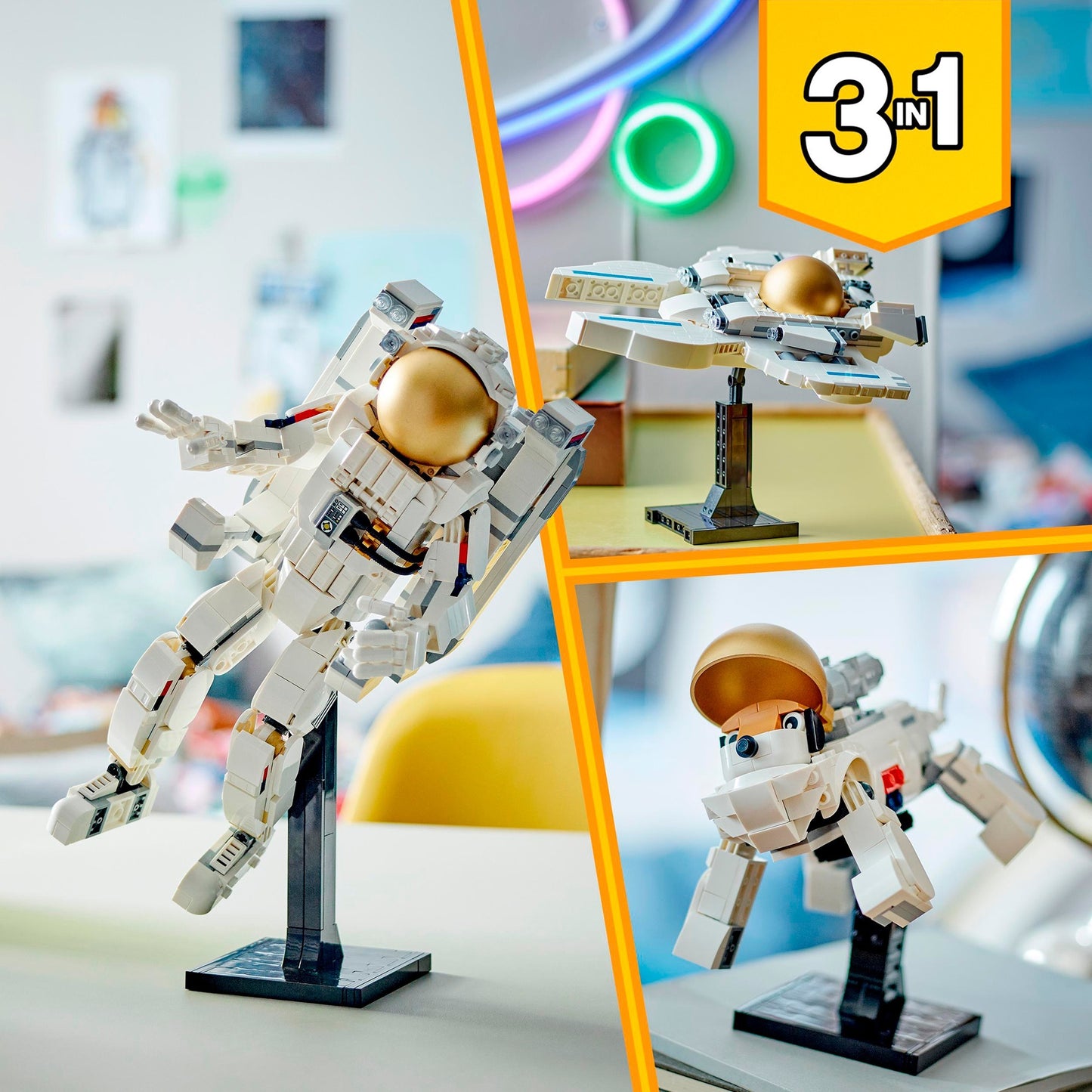 LEGO 31152 Creator 3-in-1 Astronaut im Weltraum, Konstruktionsspielzeug