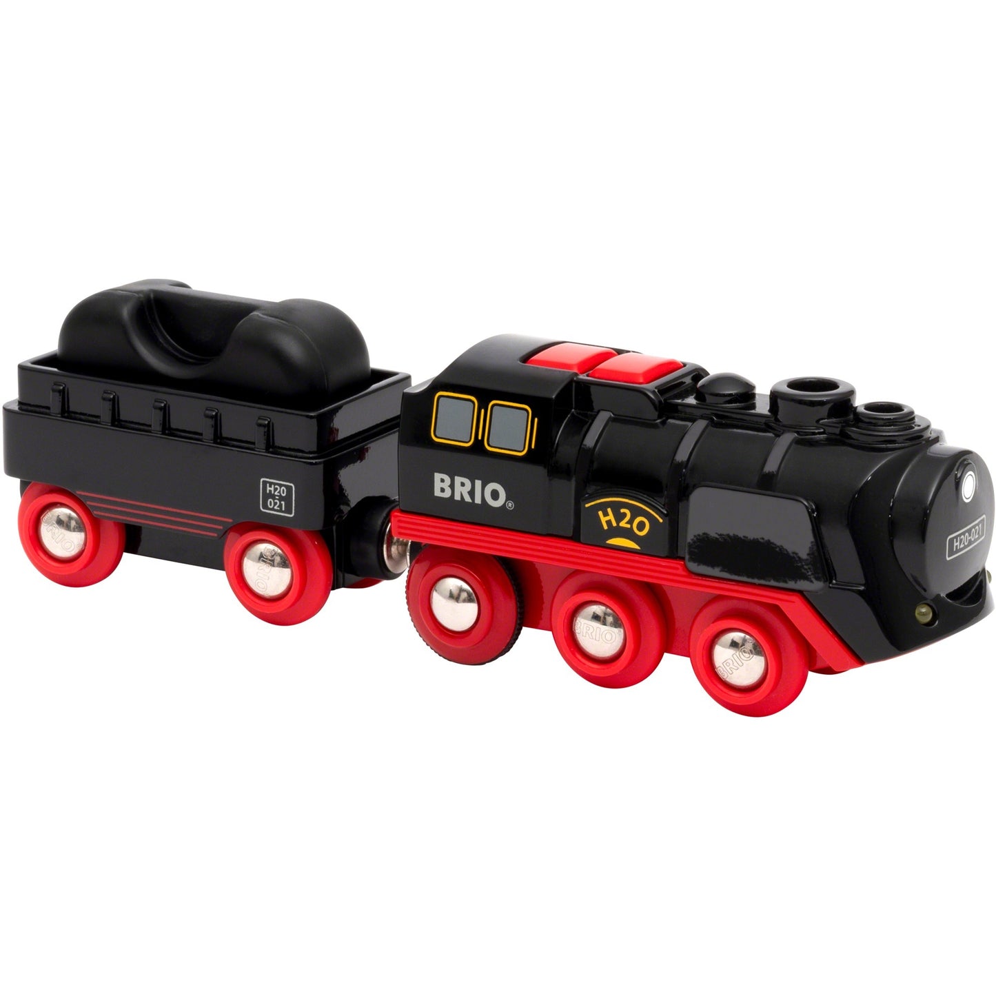 BRIO Batterie-Dampflok mit Wassertank (schwarz/rot)