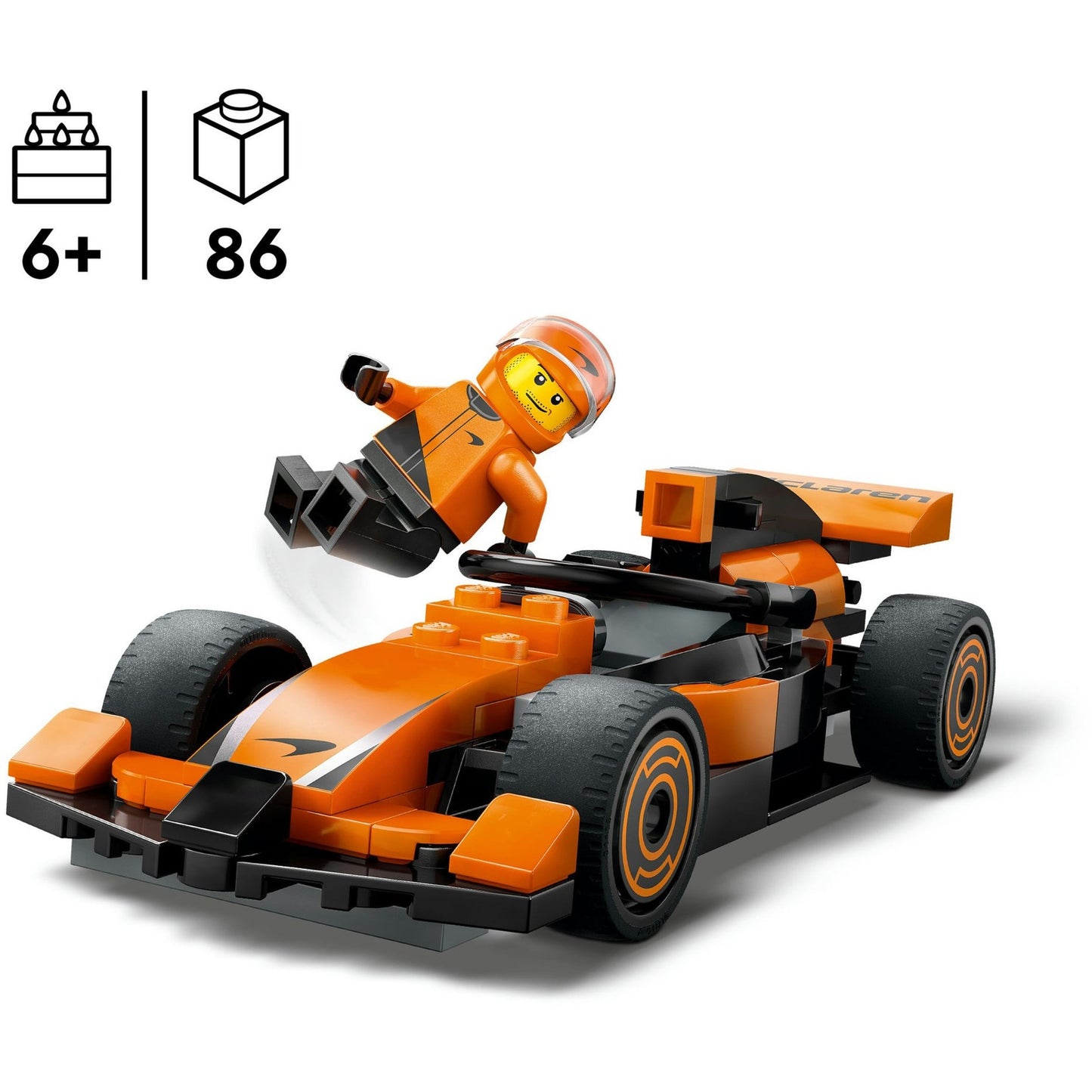 60442 City F1 Rennfahrer mit McLaren Rennauto, Konstruktionsspielzeug