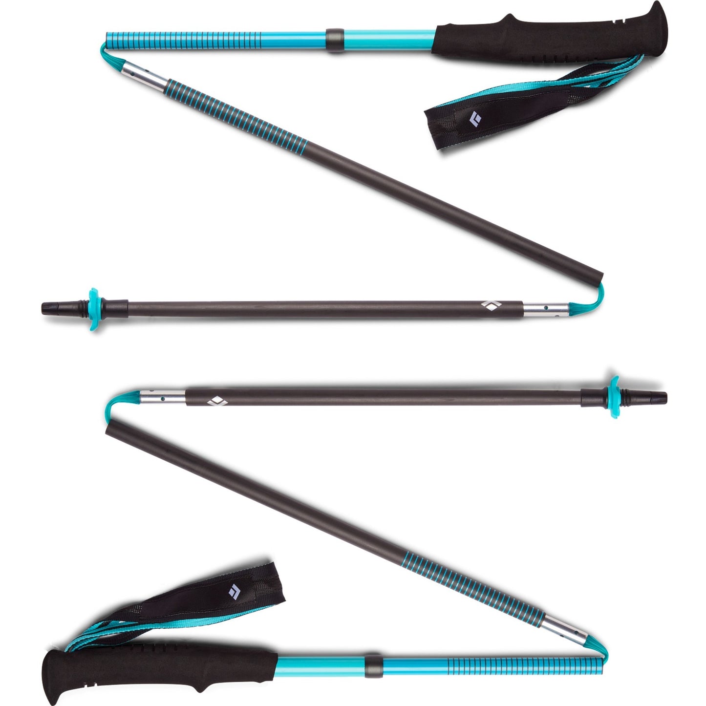 Black Diamond Trekkingstöcke Distance Carbon Z (türkis, 1 Paar, 105 cm)